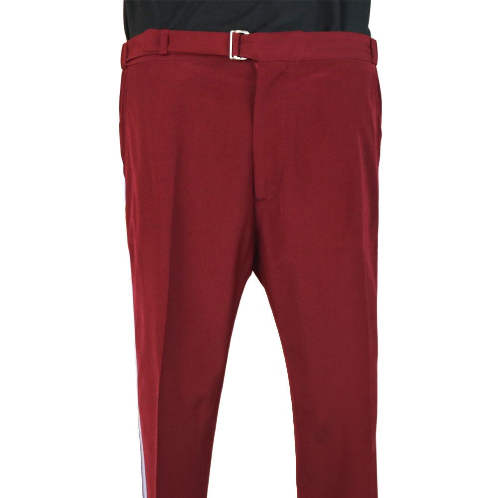 Gucci Gucci Burgundy Trousers with Blue Side Stripe and Self Belt Size 50R - 1 Thumbnail