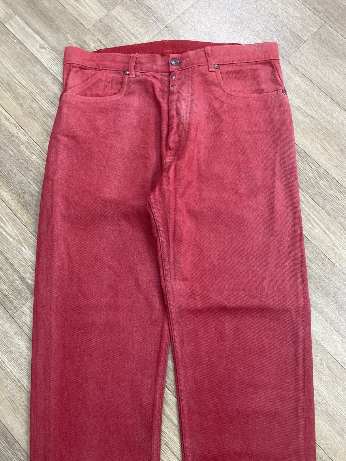 Maison Margiela Vintage Maison Martin Margiela Paris Red Denim Pants Luxury Size US 32 / EU 48 - 2 Thumbnail