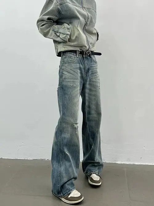 Japanese Brand × Vintage Vintage Distressed Straight-leg Denim Size US 31 - 1 Thumbnail