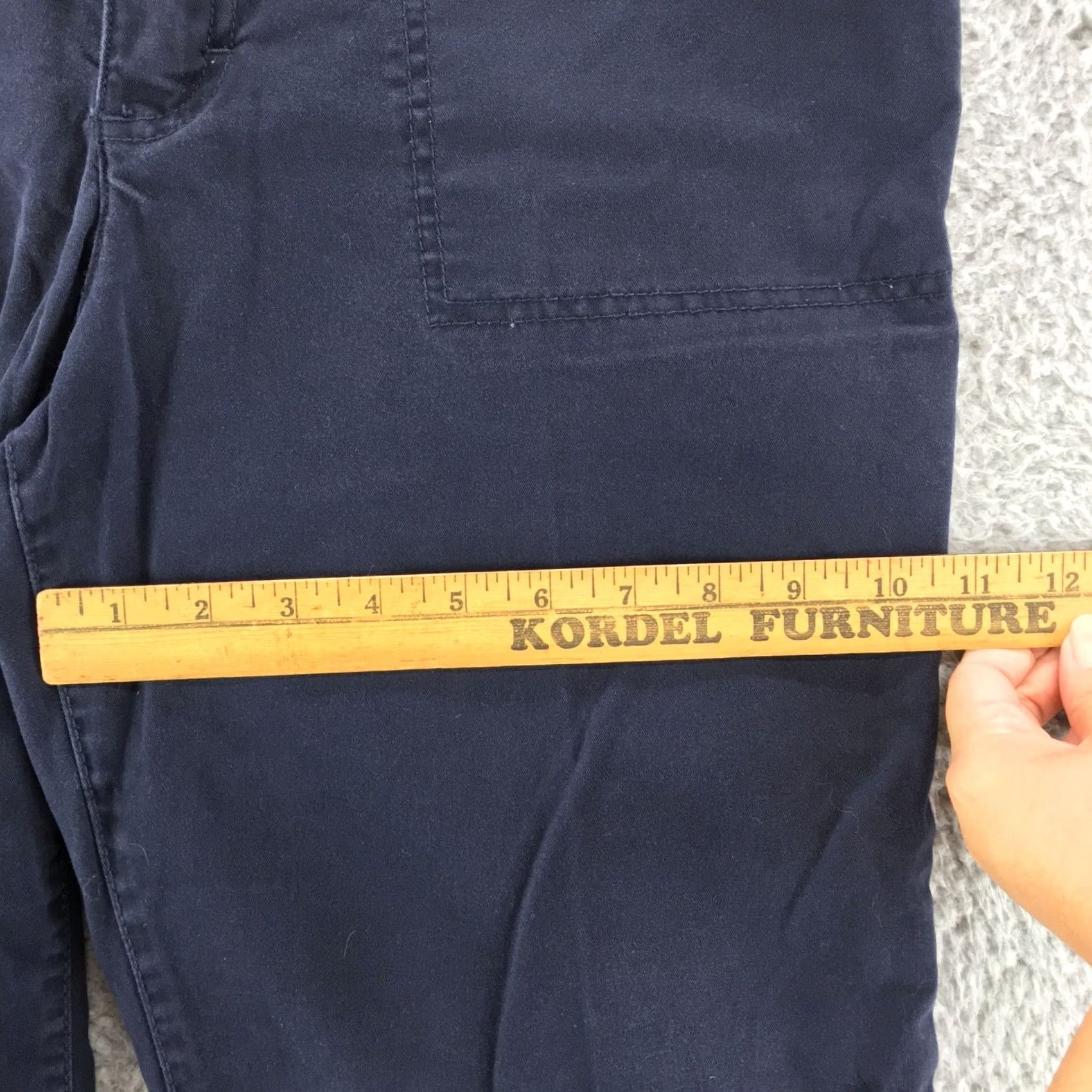 Gloria Vanderbilt Gloria Vanderbilt Chino Wide-Leg Pants Womens 12 Blue Mid Rise Zip Fly Button Size 34" / US 12 / IT 48 - 6 Thumbnail