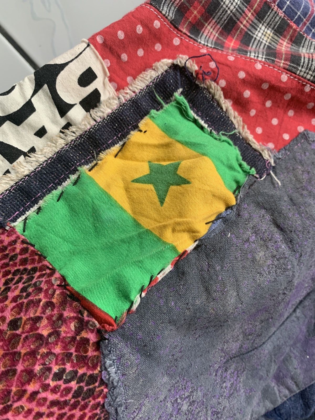 If Six Was Nine × Japanese Brand FLARE PATCHWORK HANDMADE HIPPIES STYLE REWORK INSANE PANTS🌈 Size US 32 / EU 48 - 20 Thumbnail