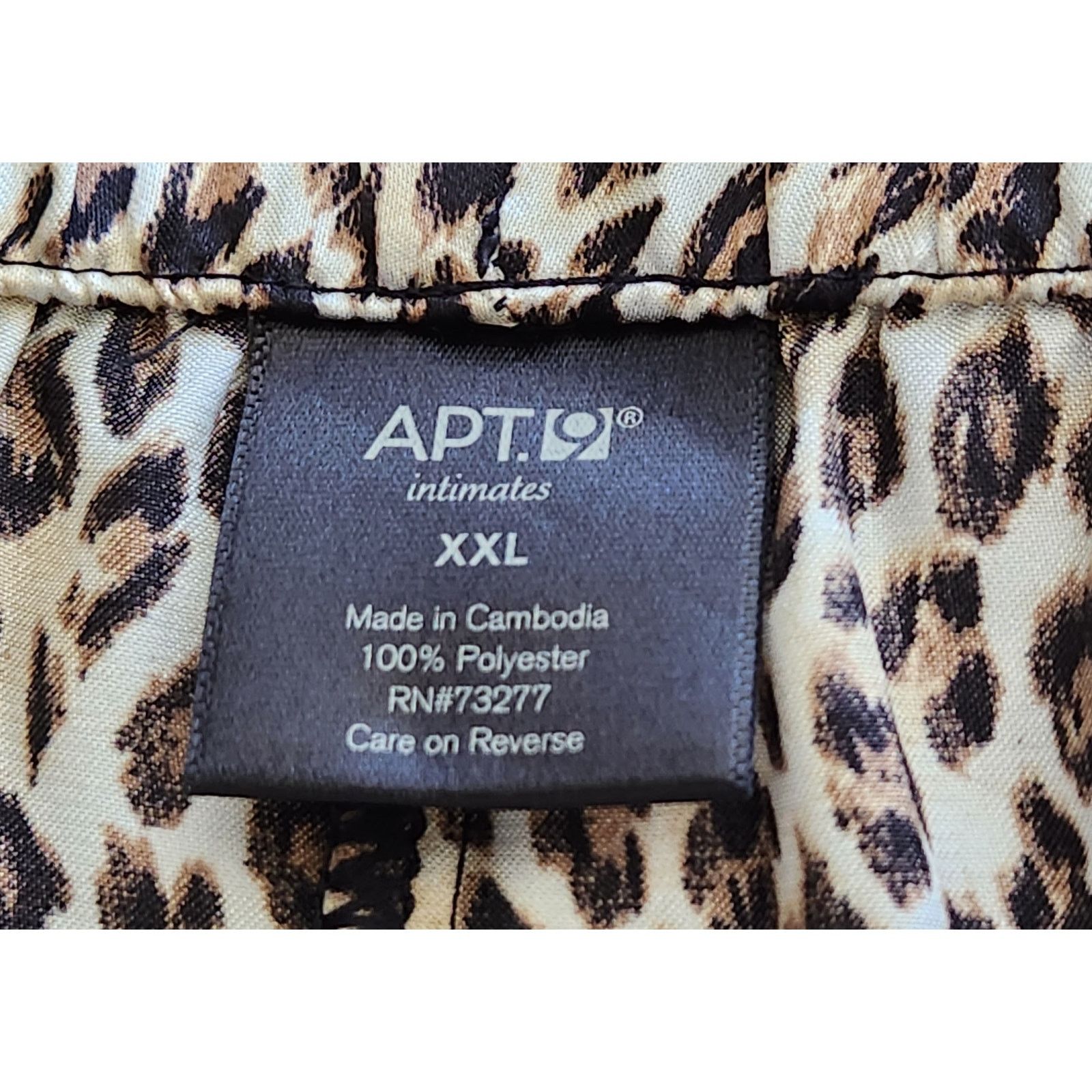 Other Apt 9 Brown Animal Print Satin PJ Bottoms XXL Size 42" / US 20 - 3 Thumbnail