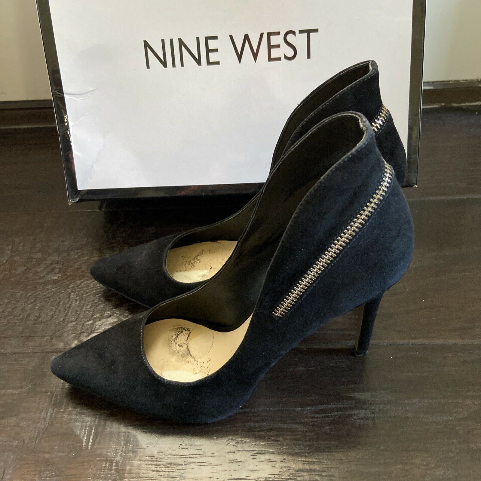 Nine West Nine West Felycia Black Suede Pointed Toe Heel Zipper 9.5 Size US 9.5 / IT 39.5 - 2 Thumbnail