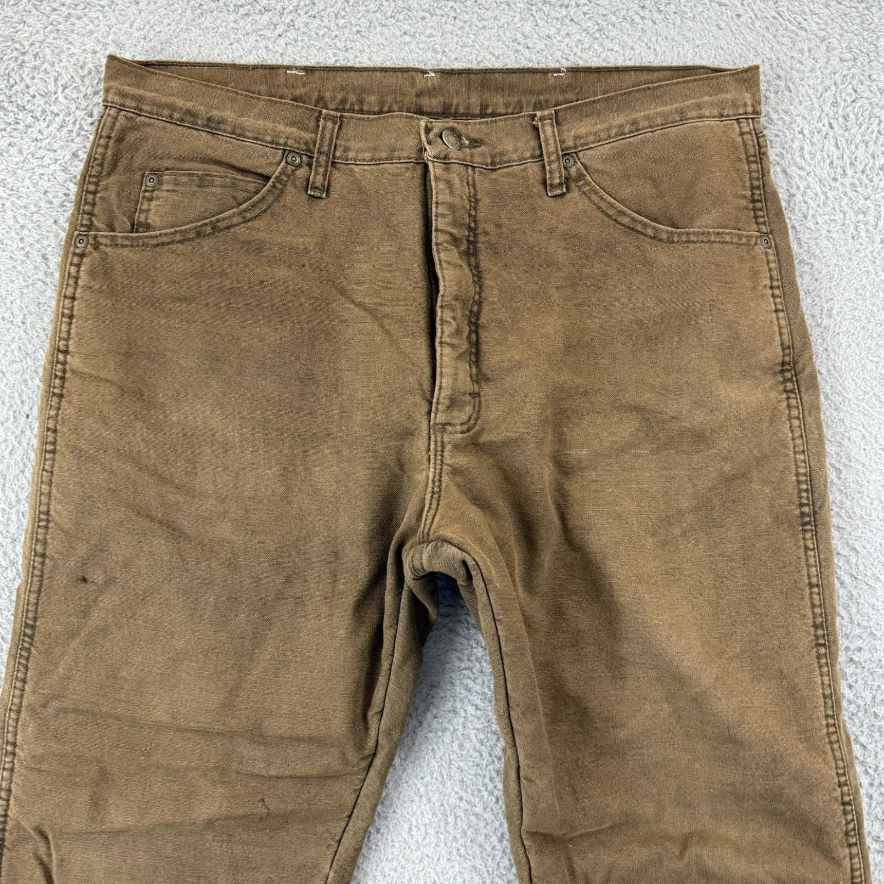 Wrangler Wrangler Rugged Wear Jeans Mens 38x29 Brown Fleece Lined Denim Workwear Outdoor Jeans Size US 38 / EU 54 - 3 Thumbnail