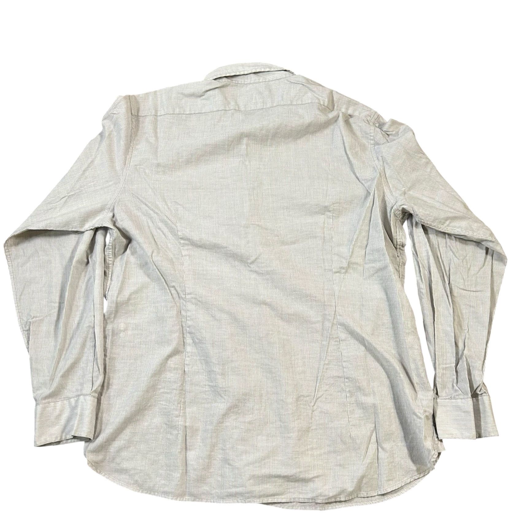 John Varvatos John Varvatos Shirt Mens 2XL Gray Striped Cotton Long Sleeve Casual Button-Down Size US XXL / EU 58 / 5 - 4 Thumbnail