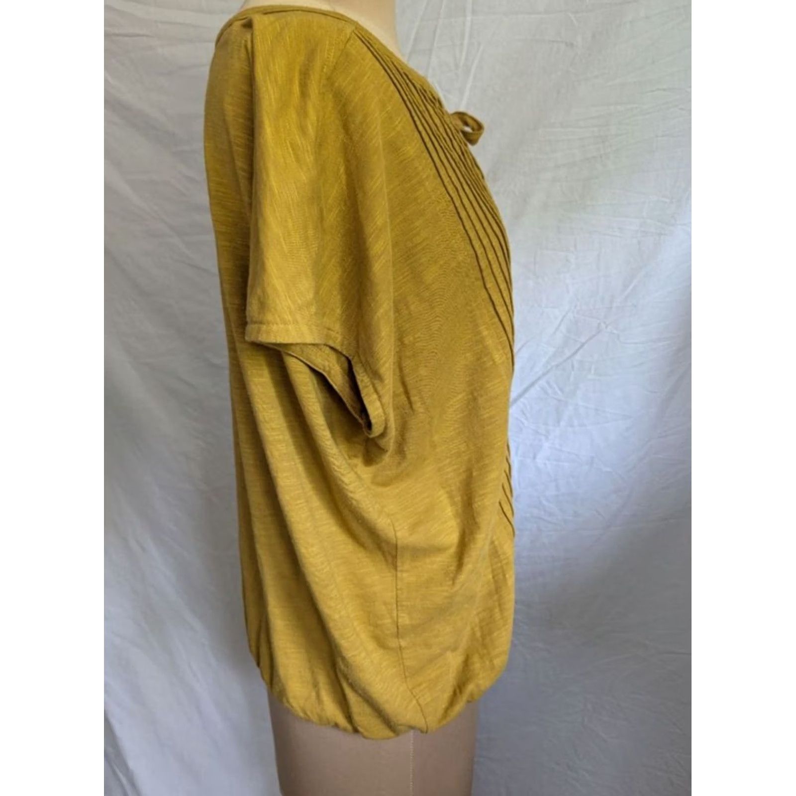 Prana VINTAGE? Prana Gold Top Blouse Womens M Short Sleeve Organic Cotton Blend EUC Boho 70s Festival Womens Size M / US 6-8 / IT 42-44 - 4 Thumbnail