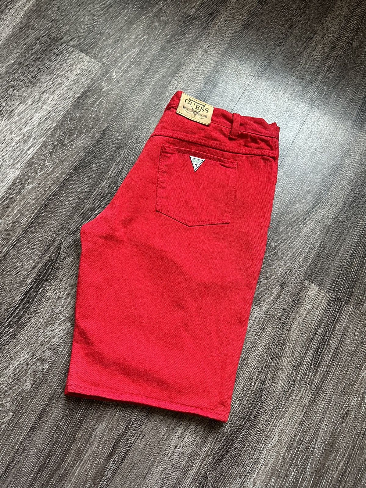 Georges Marciano Guess Vintage Guess RED Denim shorts Jorts Baggy Big Shorts Grailed