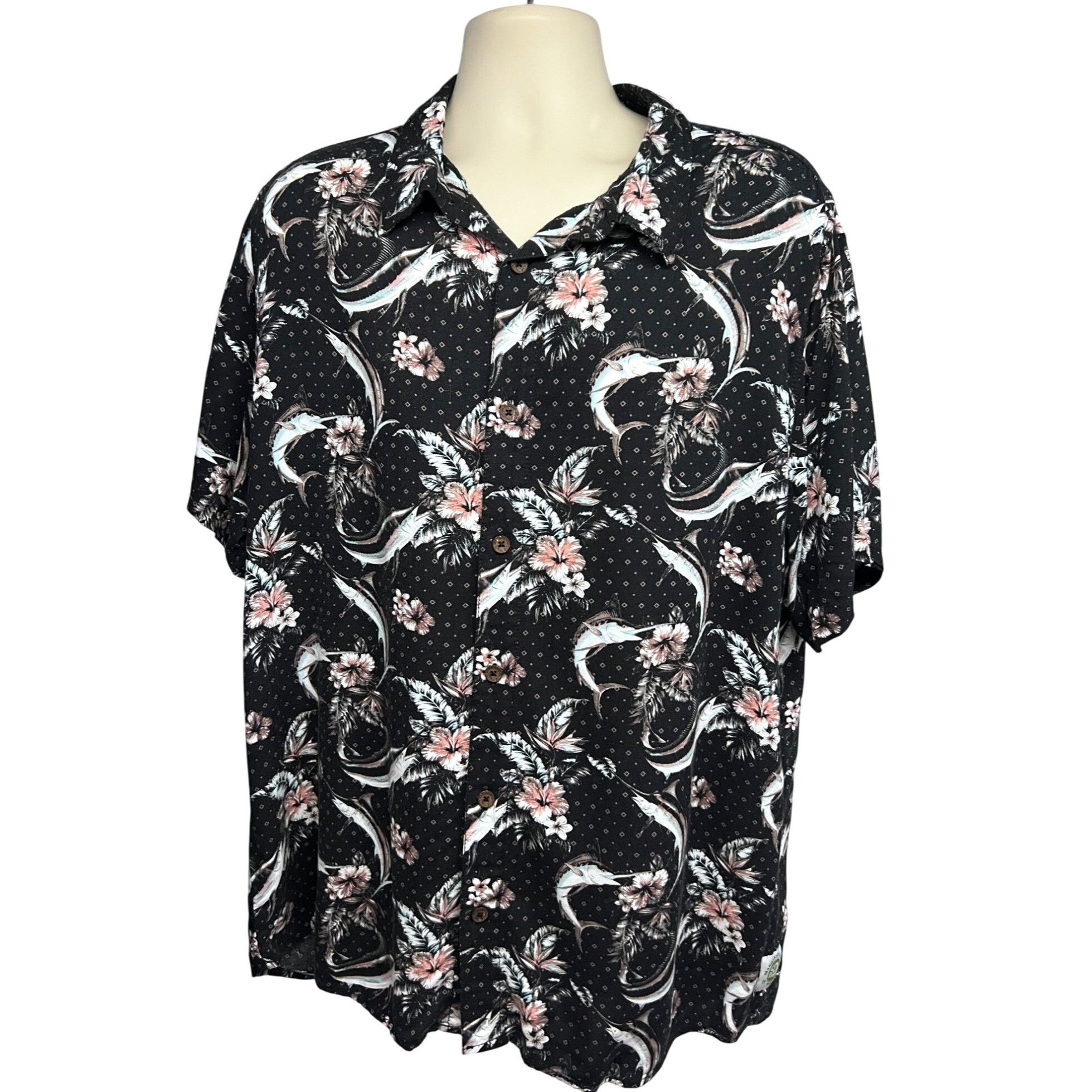 Vintage Jimmy Buffett Margaritaville Mens Vintage Black Floral Hawai Size US XL / EU 56 / 4 - 1 Thumbnail
