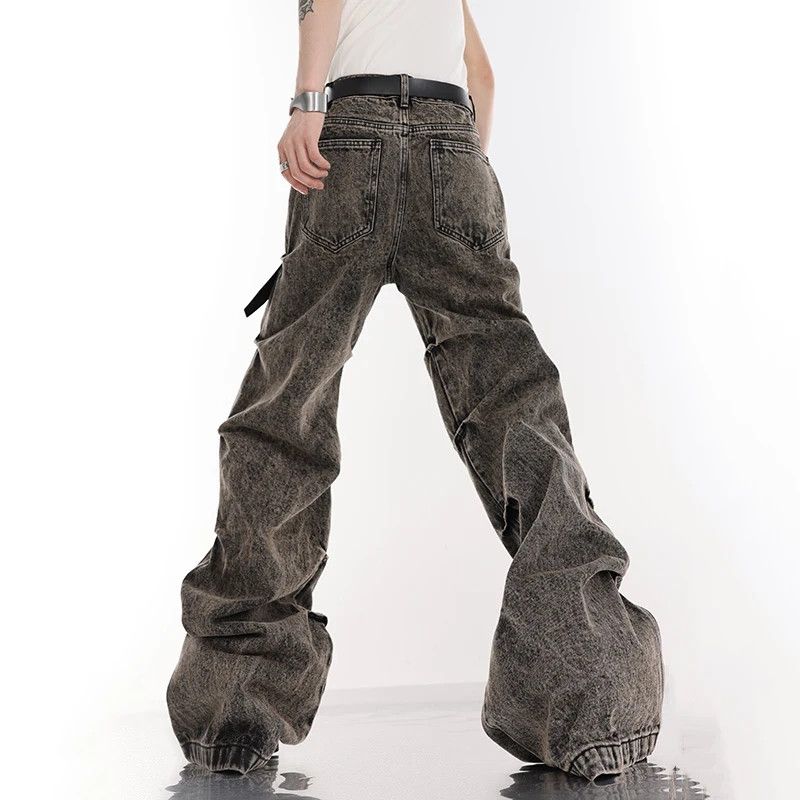 Japanese Brand × Jean Vintage washed distressed micro-flared high-waisted jeans Size US 31 - 3 Thumbnail