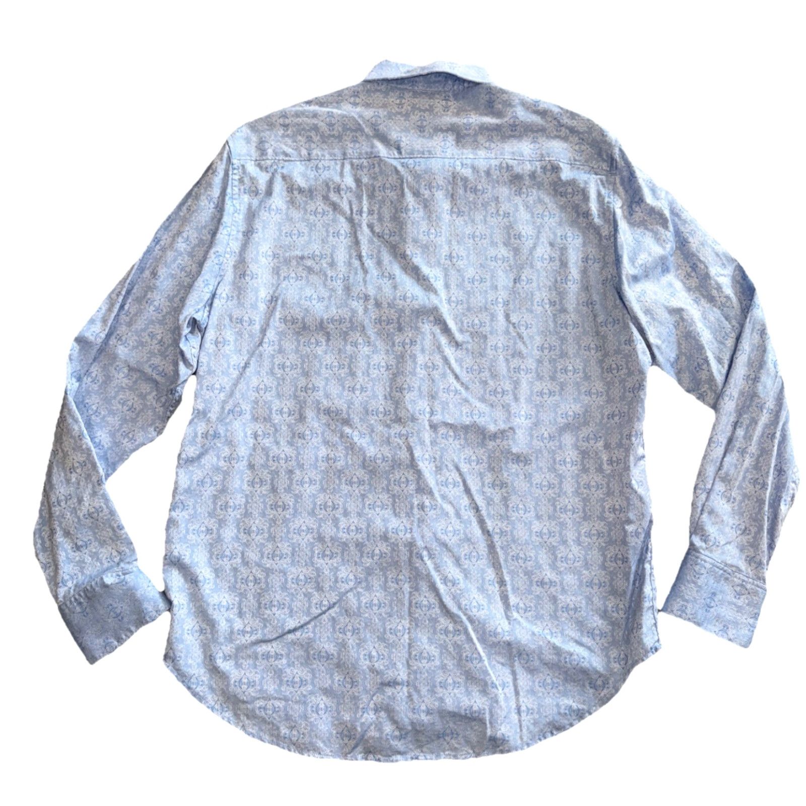 Robert Graham Robert Graham Shirt Men’s Large Light Blue Scroll Abstract Flip Cuffs Button Up Size US L / EU 52-54 / 3 - 2 Thumbnail