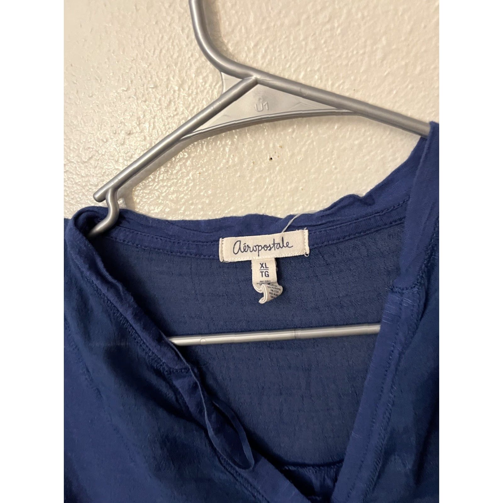 Aeropostale VINTAGE Aeropostale T-Shirt Womens XL Blue Long Sleeve Henley Pullover Button Embroidered Y2K Bella Preppy Casual Workwear Mens? Size XL / US 12-14 / IT 48-50 - 3 Thumbnail