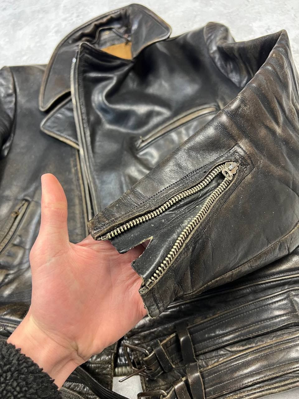 Vintage RARE Vintage 70-80’s Kawasaki Leather Bomber Jacket Size US M / EU 48-50 / 2 - 17 Thumbnail