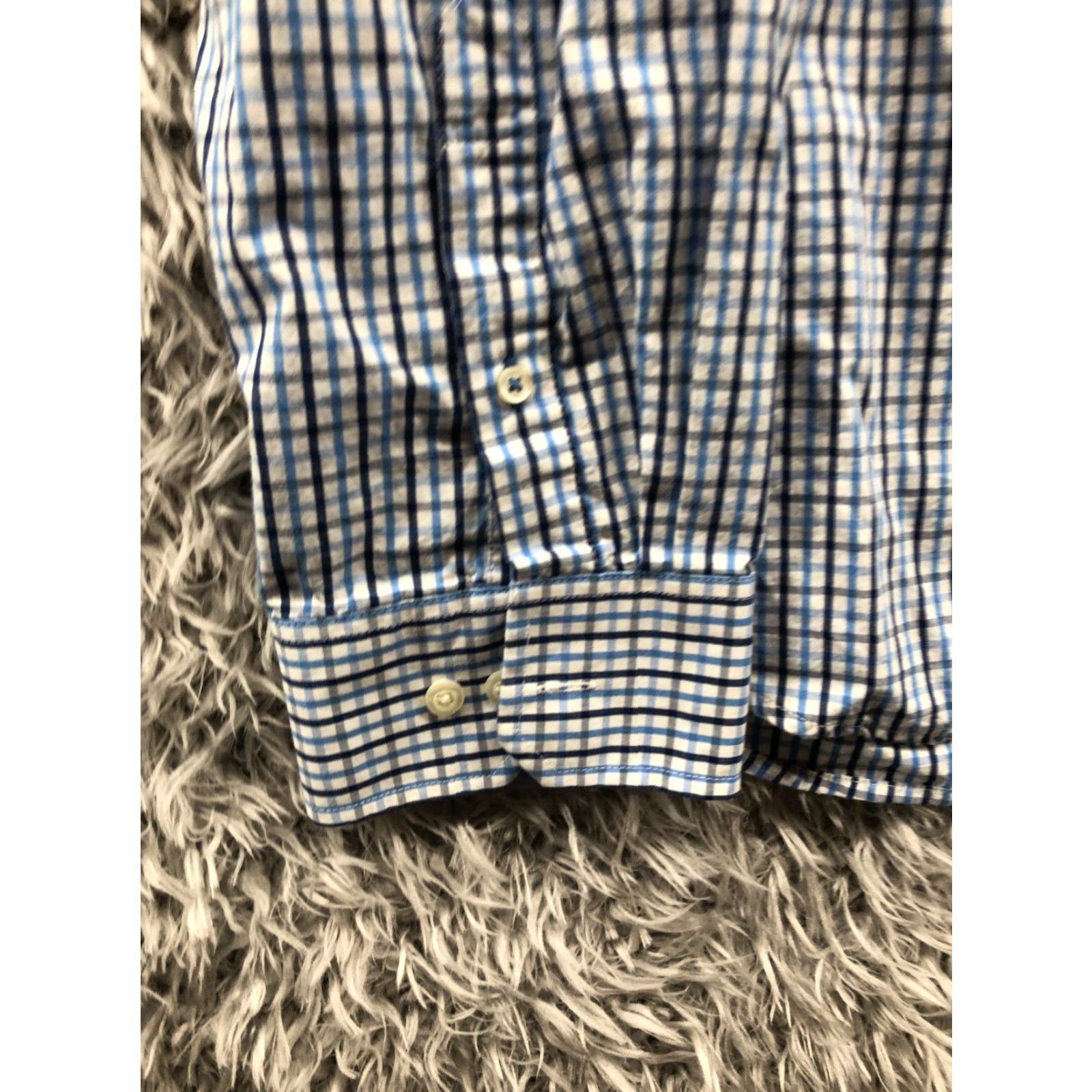 Izod IZOD Shirt Mens XXL Blue Plaid Long Sleeve Slim FIt Button-Down Collar Size US XXL / EU 58 / 5 - 2 Thumbnail