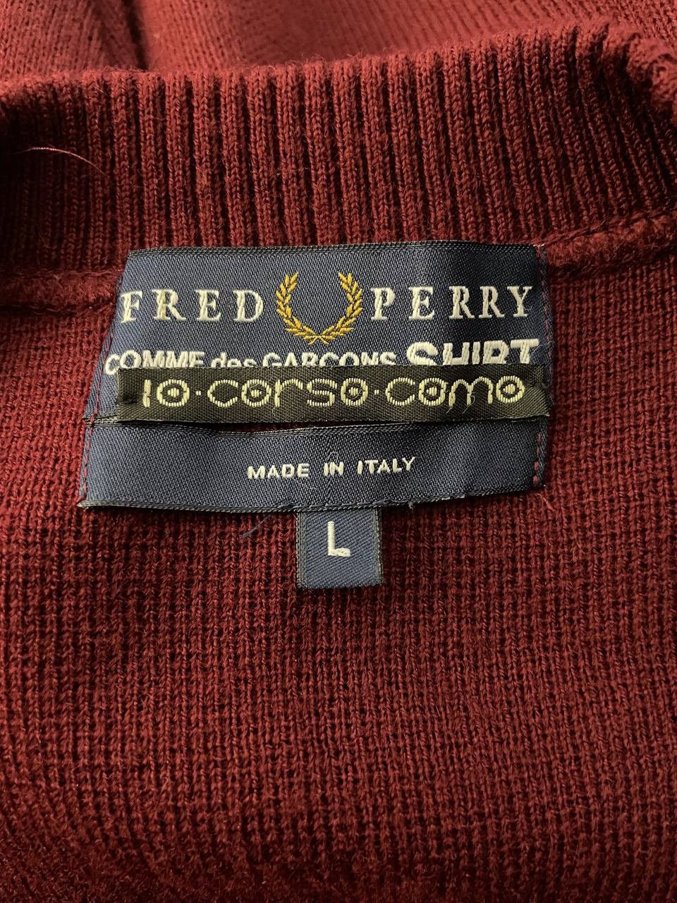 Comme des Garcons SHIRT × Fred Perry Comme des Garcons SHIRT x Fred Perry Red Sweater Cardigan Size US L / EU 52-54 / 3 - 11 Thumbnail