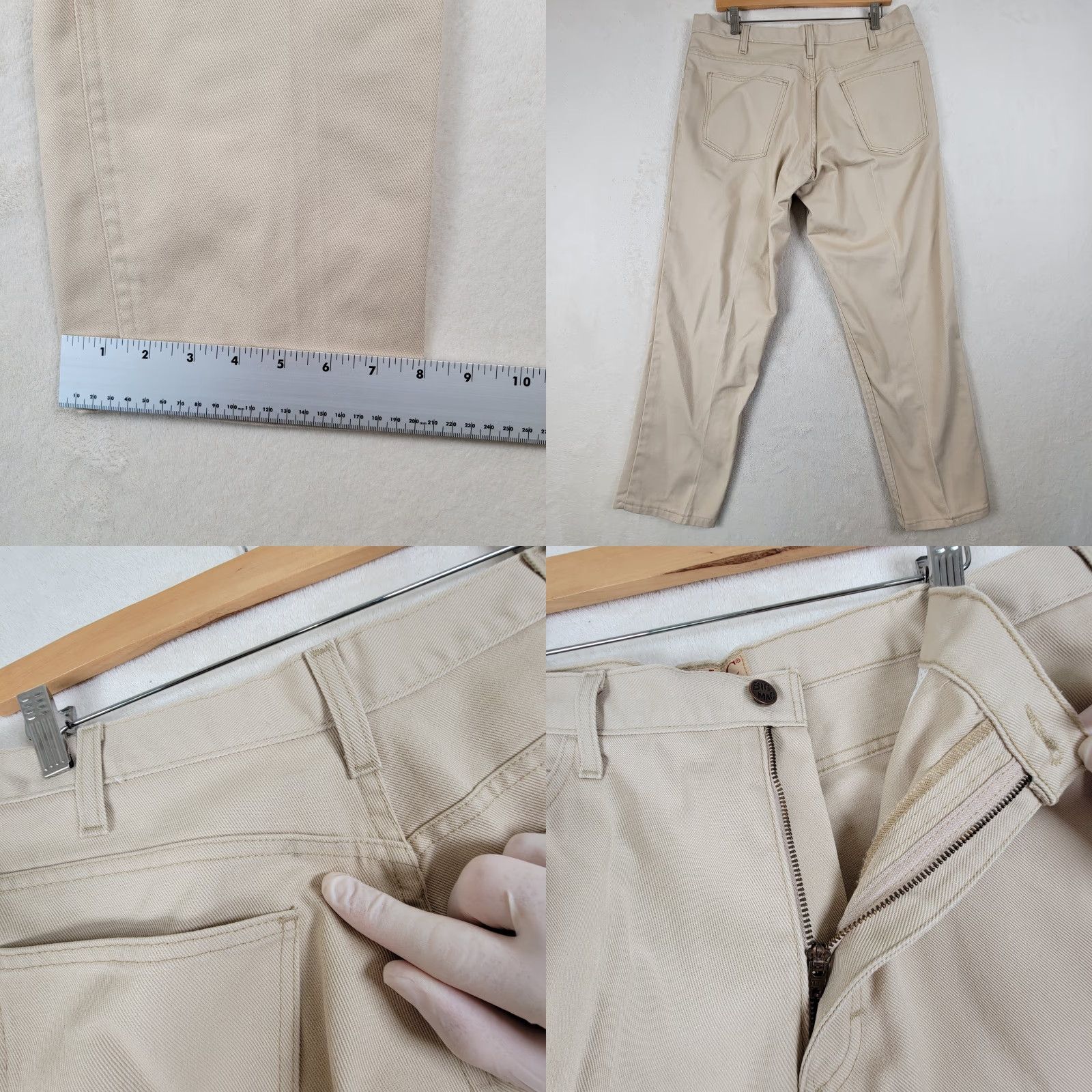 Vintage VINTAGE Big Mac Work Wear Khaki Twill Pants Sanforized 36x29 1970s Beige Rockabilly Flat Front Mens Size US 36 / EU 52 - 8 Thumbnail