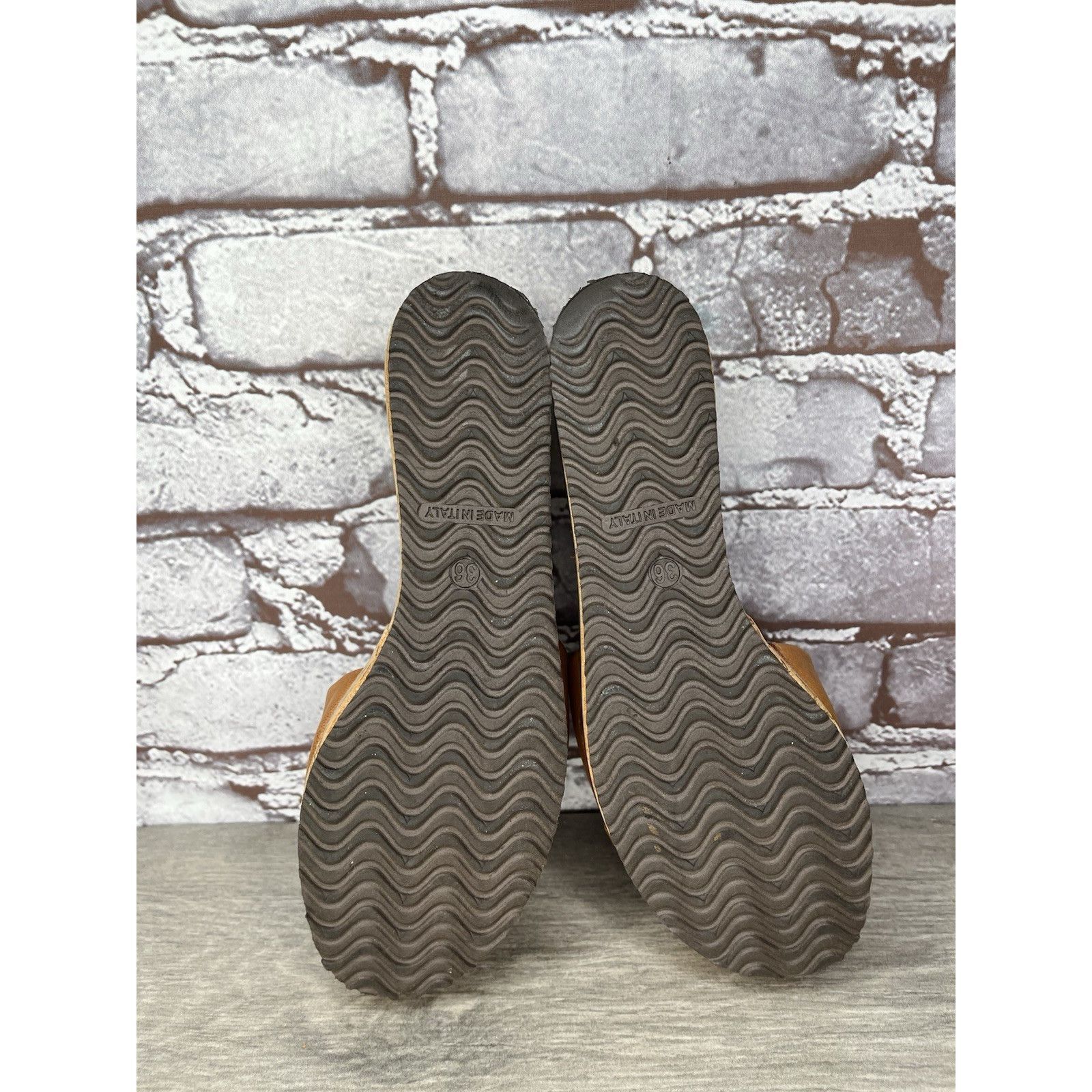 Sundae School Sundance Brown Leather Tan Wedge Cork Platform Sandals Slide Size US 6 / IT 36 - 22 Thumbnail