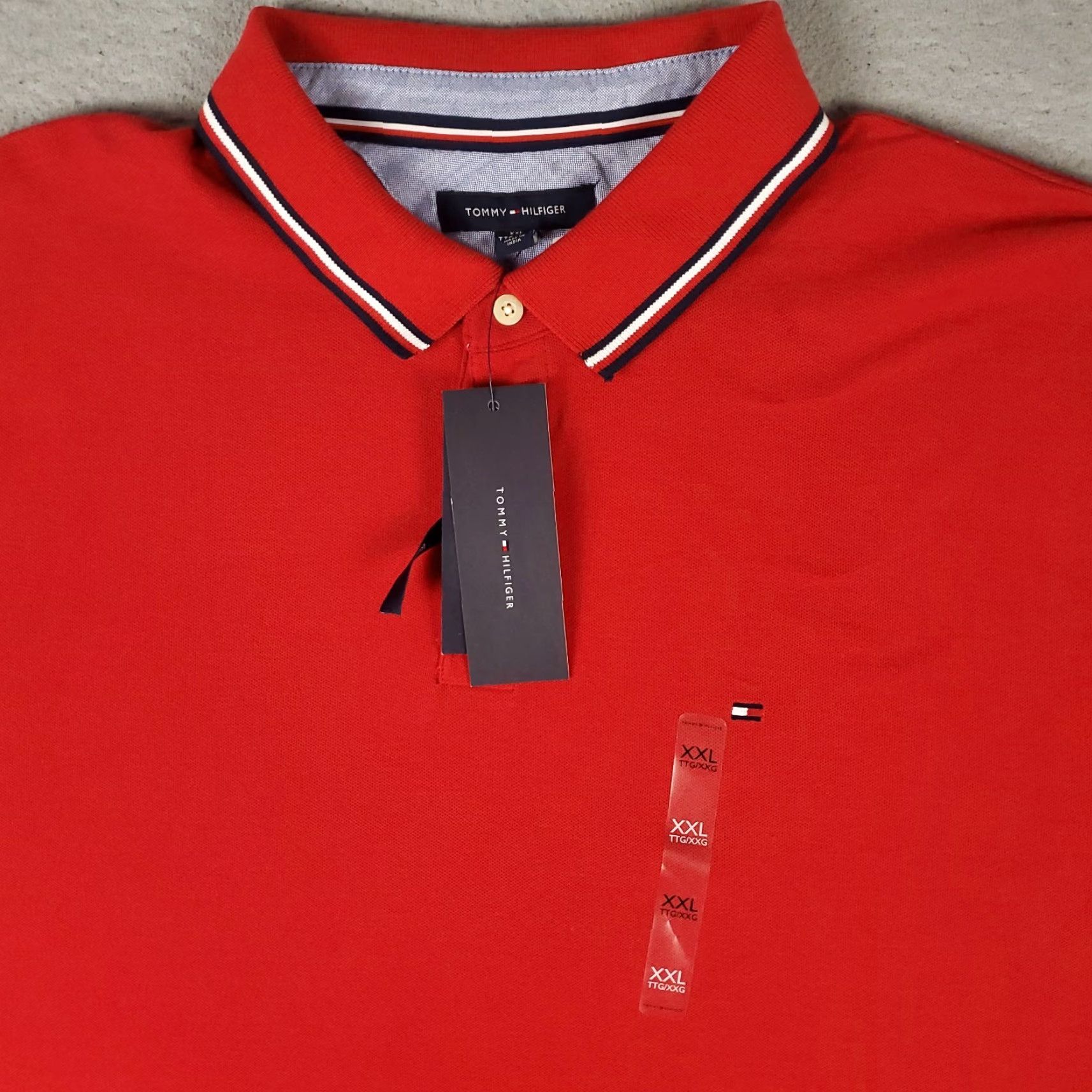 Tommy Hilfiger Tommy Hilfiger Polo Shirt Mens 2XL Red Short Sleeve Casual Logo Size US XXL / EU 58 / 5 - 2 Thumbnail