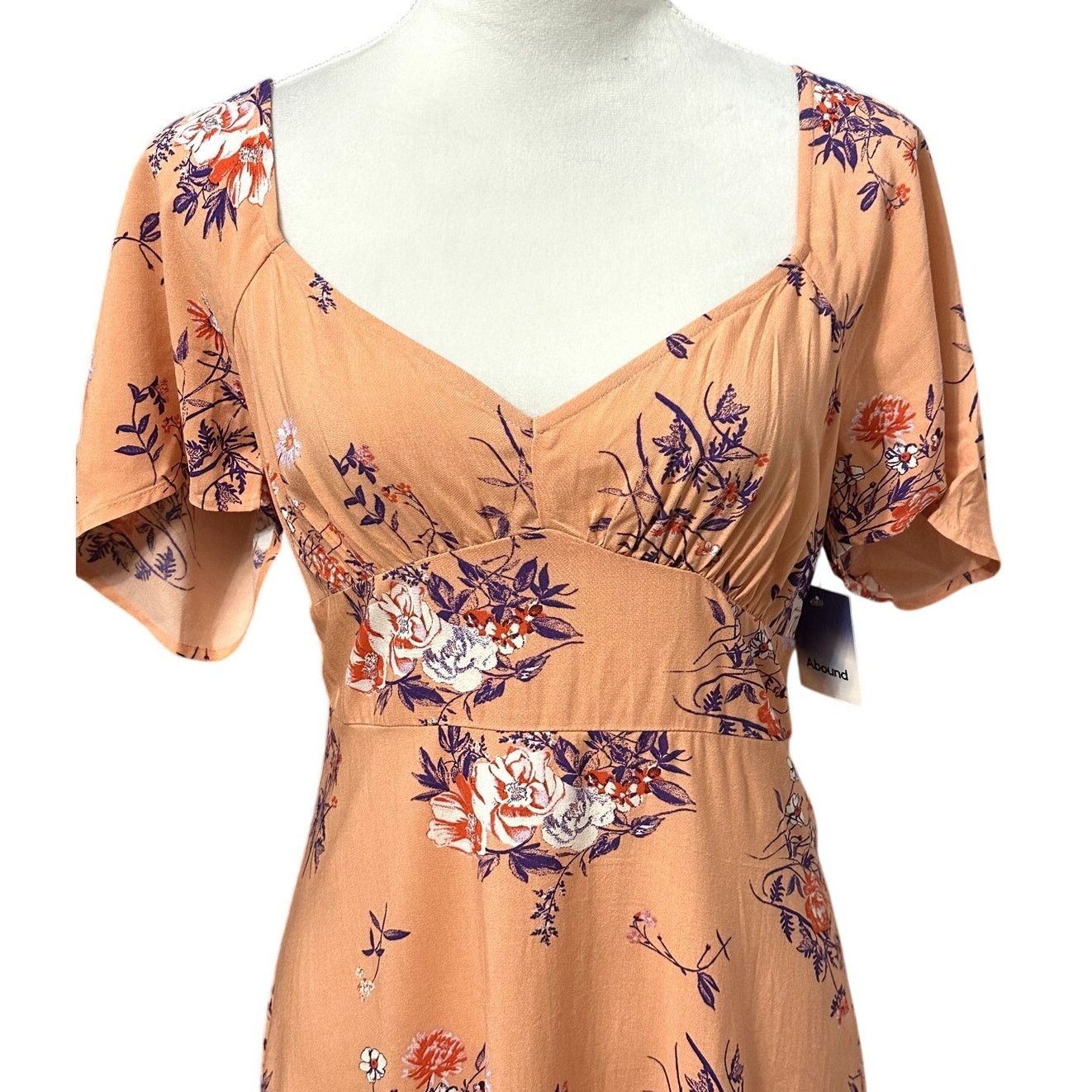 Other Abound Skater Dress Floral Zip Short Sleeve Multi XS NWT Size XS / US 0-2 / IT 36-38 - 3 Thumbnail