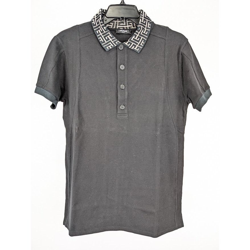 Balmain o1rshd1 Q:2 / Classic Polo with Monogram Logo Collar Black Size US M / EU 48-50 / 2 - 2 Thumbnail
