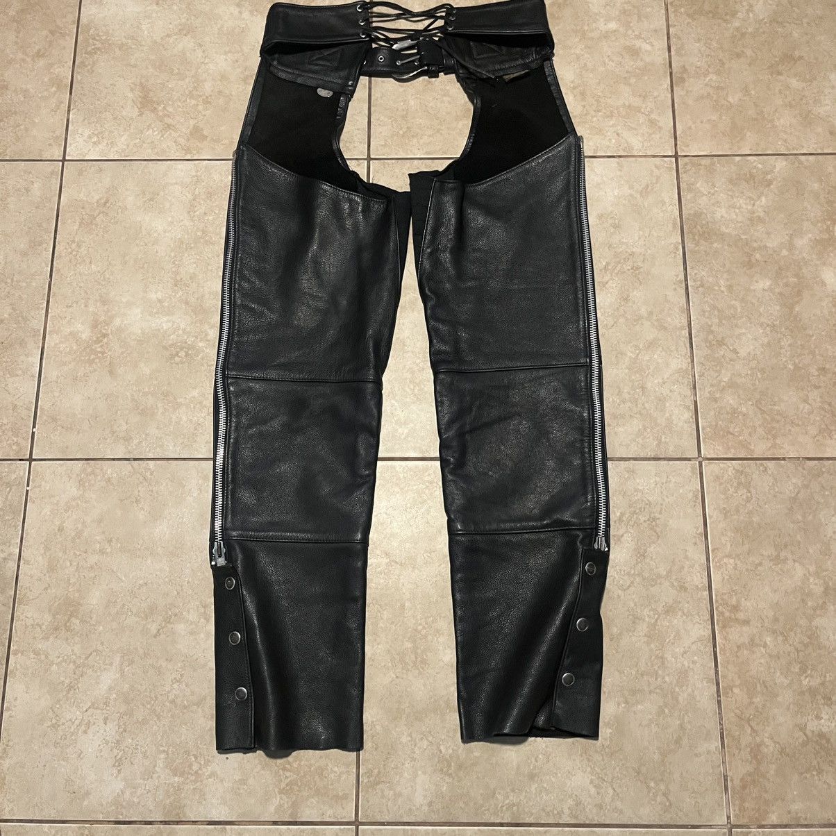 Harley Davidson × Leather Harley Davidson Made in USA 🇺🇸 Leather Chaps Size US 32 / EU 48 - 3 Thumbnail