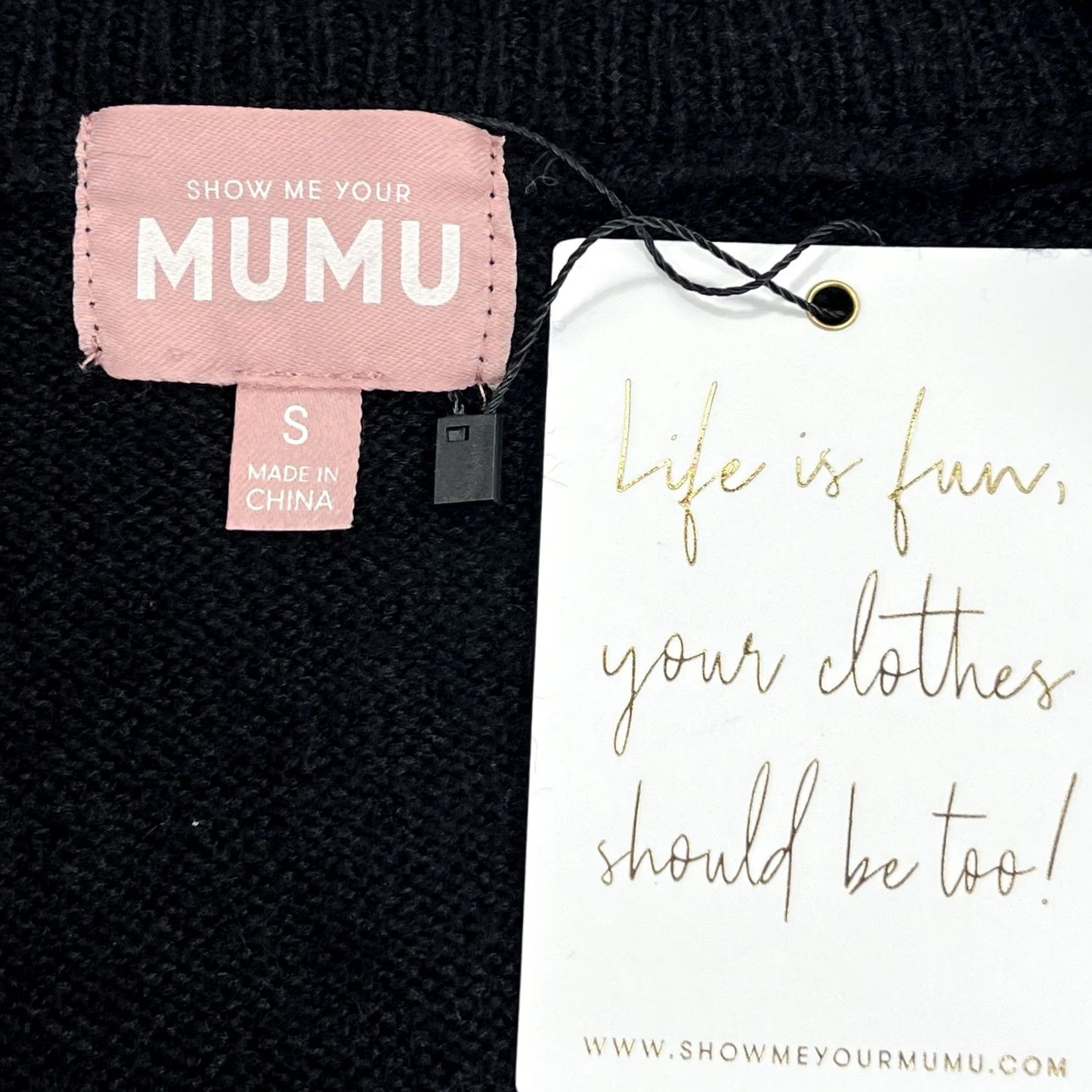 Show Me Your MuMu Show Me Your Mumu Sweater Women’s Small Black Ozzy Oversized V-Neck Pullover NWT Size S / US 4 / IT 40 - 4 Thumbnail