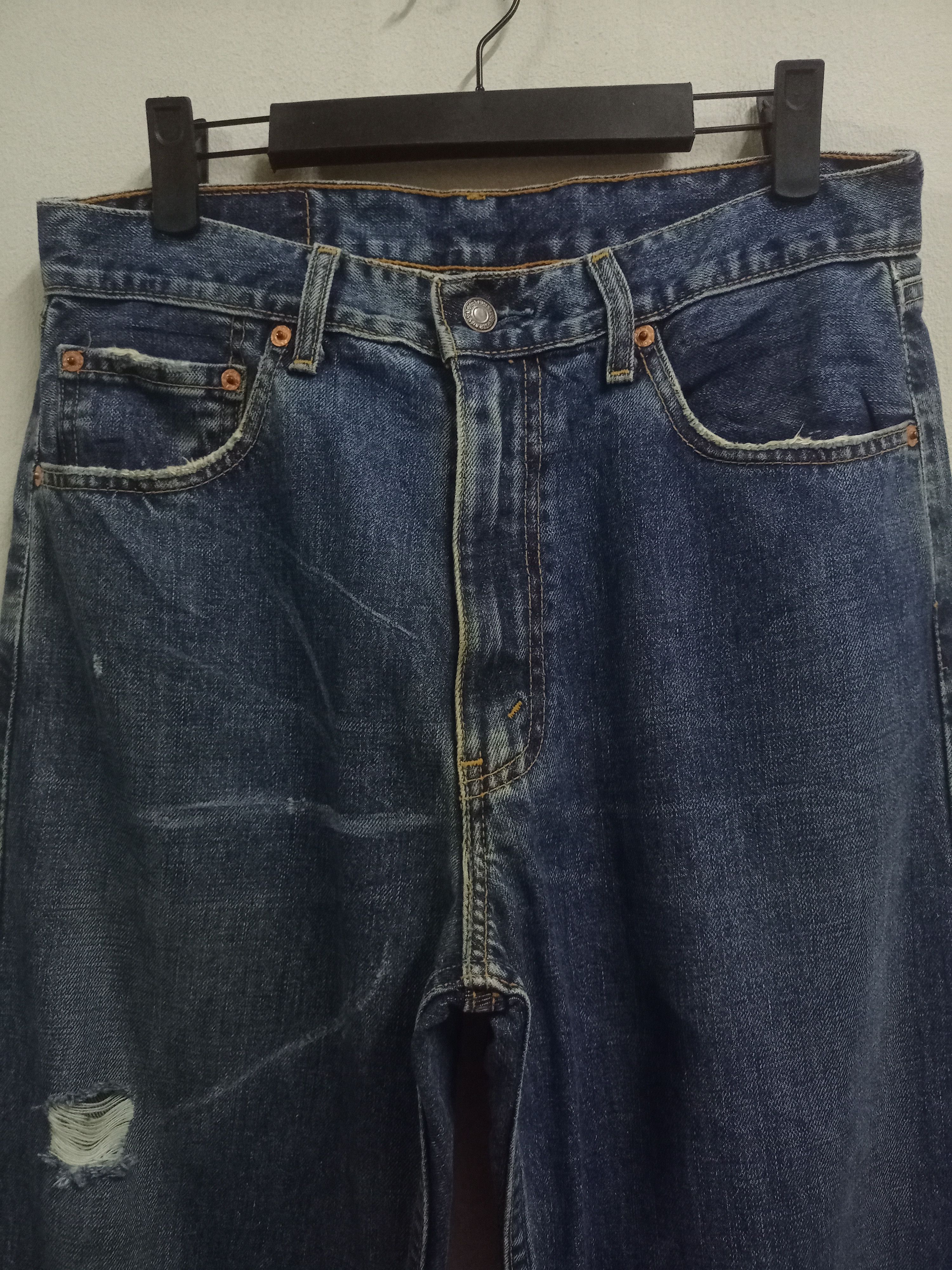Levi's × Levi's Vintage Clothing Vintage 90s Levis 512 Blue Wash Distressed Baggy Jeans Size US 30 / EU 46 - 4 Thumbnail