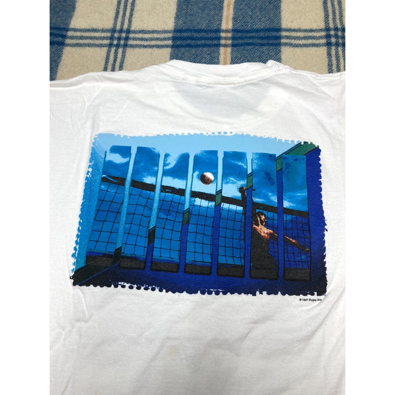 Bugle Boy VINTAGE 90s Bugle Boy T Shirt Volleyball 1997 Mens XL H20 Force Single Stitch Shirt Men XL White 90s Size US XL / EU 56 / 4 - 3 Thumbnail