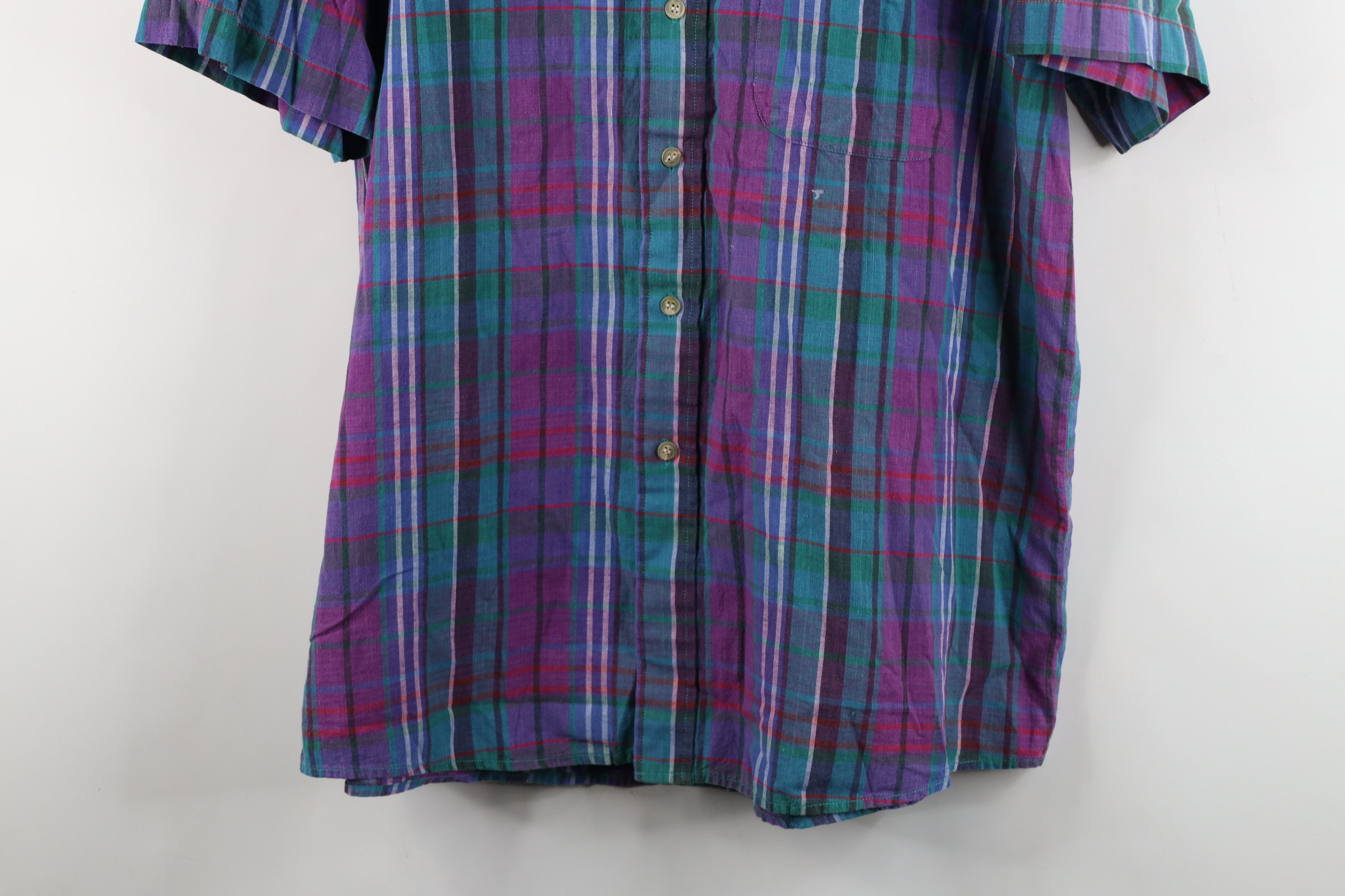 Vintage Vintage 90s Streetwear Plaid Short Sleeve Button Down Shirt Size US M / EU 48-50 / 2 - 3 Thumbnail