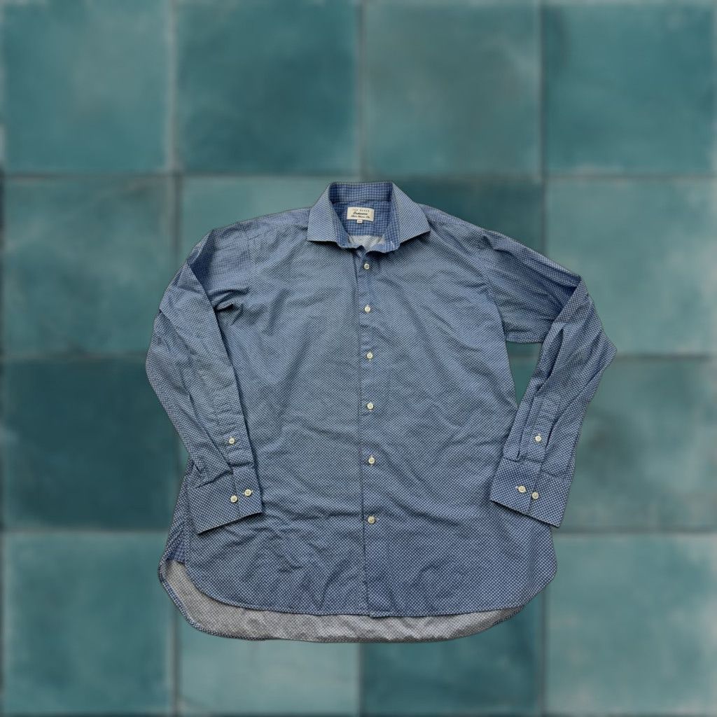 Ted Baker Ted Baker Dress Shirt Men 16.5 Blue Long Sleeve Endurance Classic Fit Shirt Size US XL / EU 56 / 4 - 1 Thumbnail