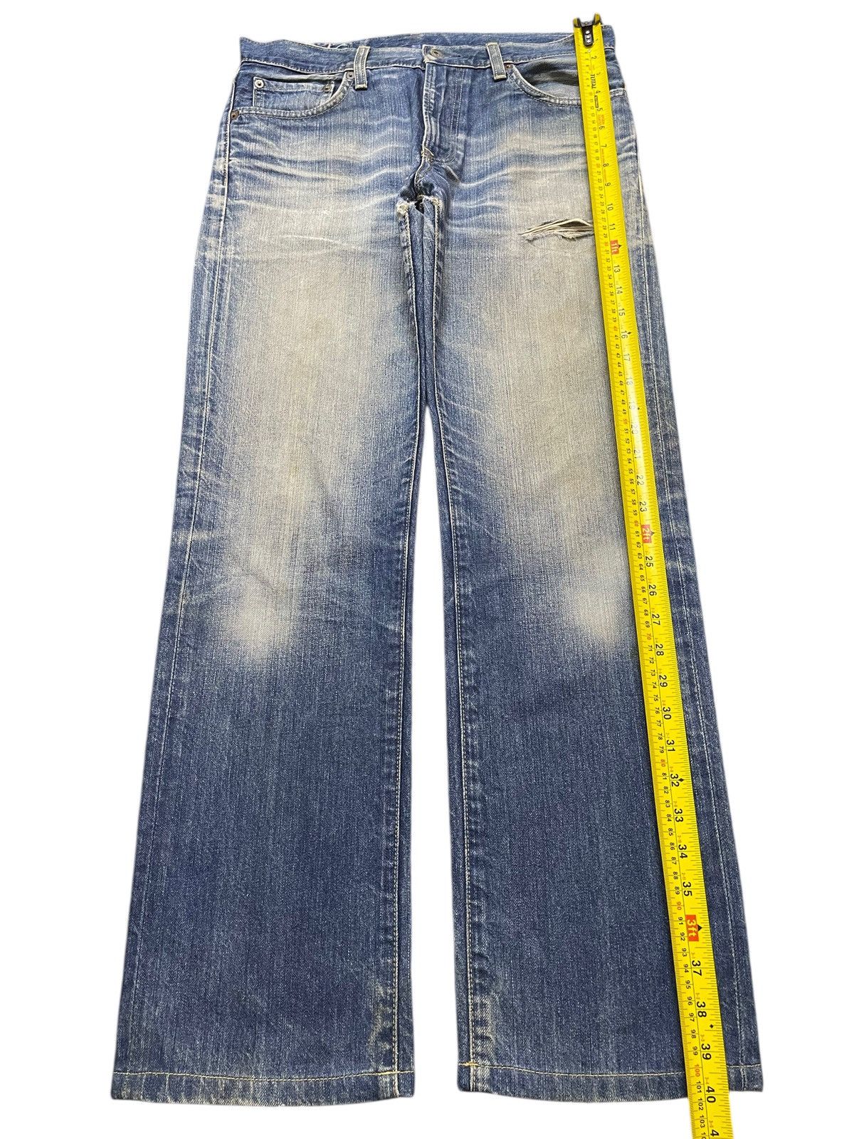 Uniqlo Vintage Japan Uniqlo Mud Wash Whiskers Distress Loose Jeans Size US 32 / EU 48 - 12 Thumbnail