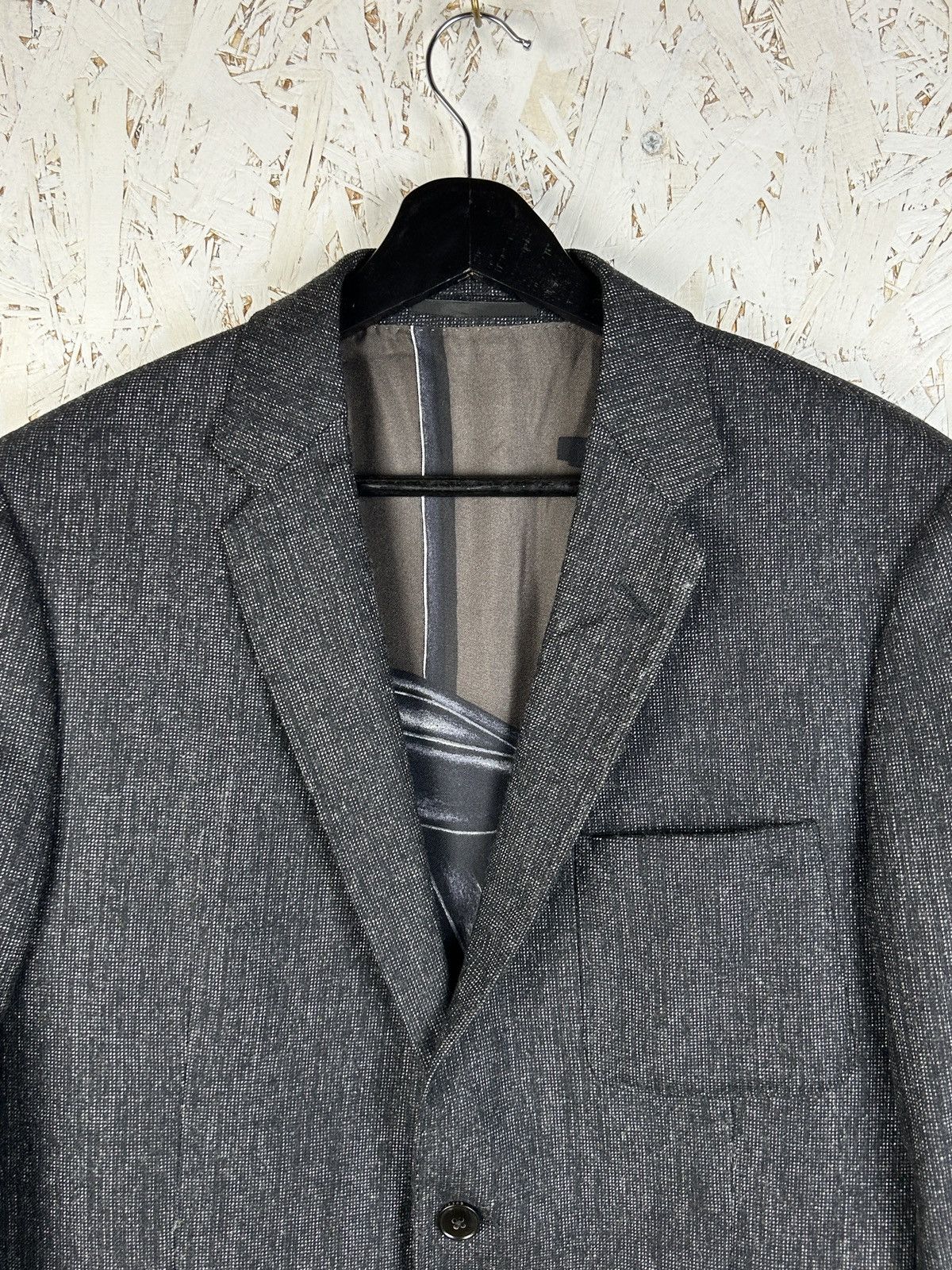 Gucci Gucci Wool Pattern Casual Blazer Jacket Tailoring Grey 50R Size 50R - 4 Thumbnail