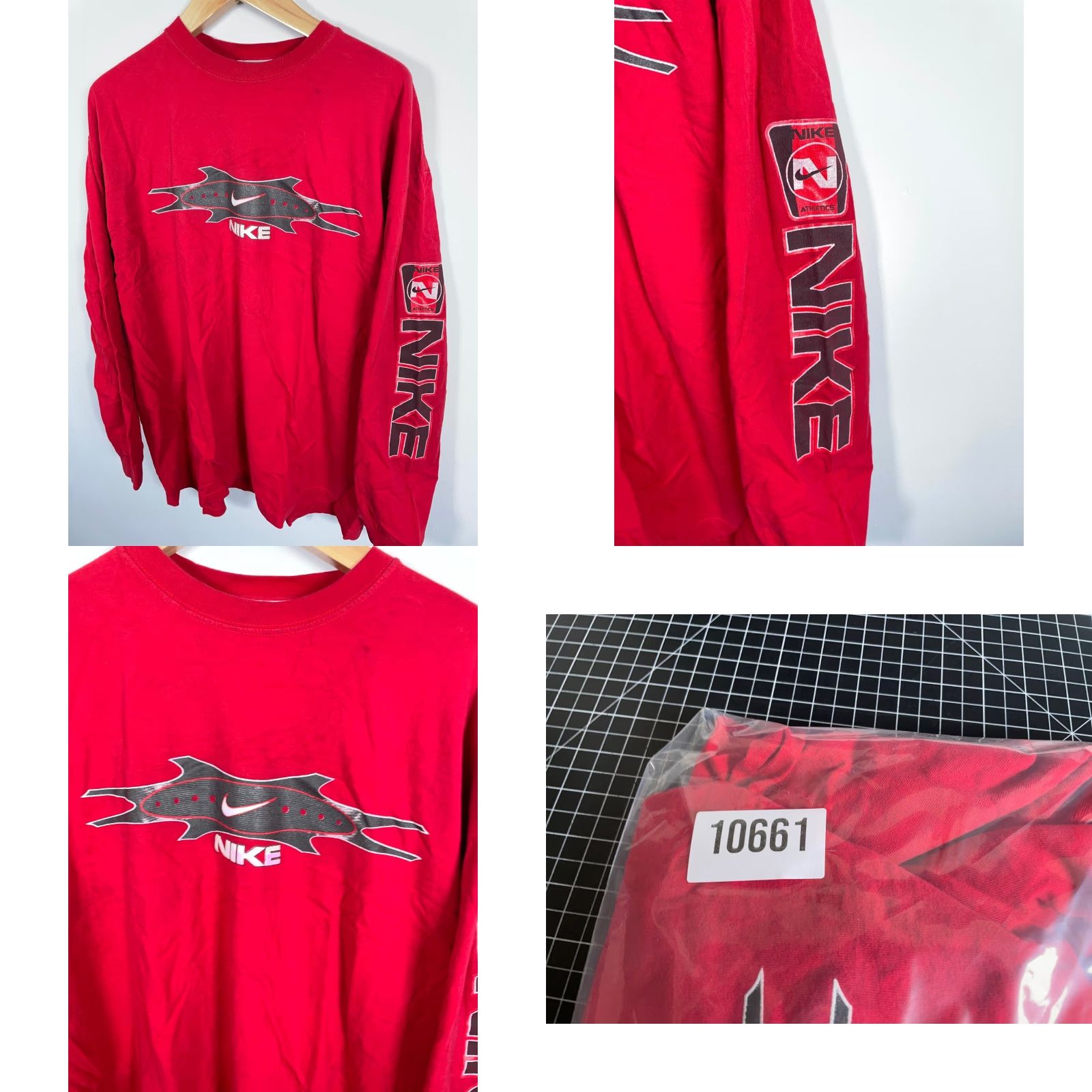 Nike VINTAGE Nike Long Sleeve T-Shirt Mens 2XL Red Graphic USA Made 1990s 90s Hipster Retro Cotton Jersey Shirt Men Size US XXL / EU 58 / 5 - 9 Thumbnail