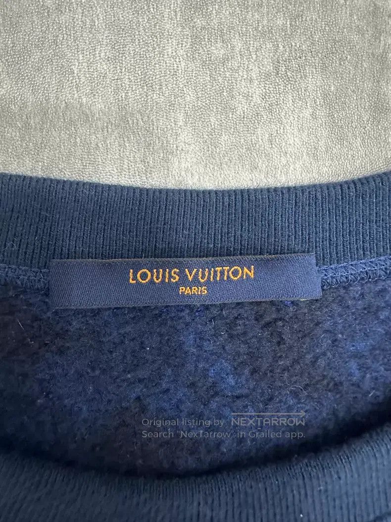 Louis Vuitton Louis Vuitton Blue full-logo long-sleeve sweatshirt Size US XL / EU 56 / 4 - 4 Thumbnail