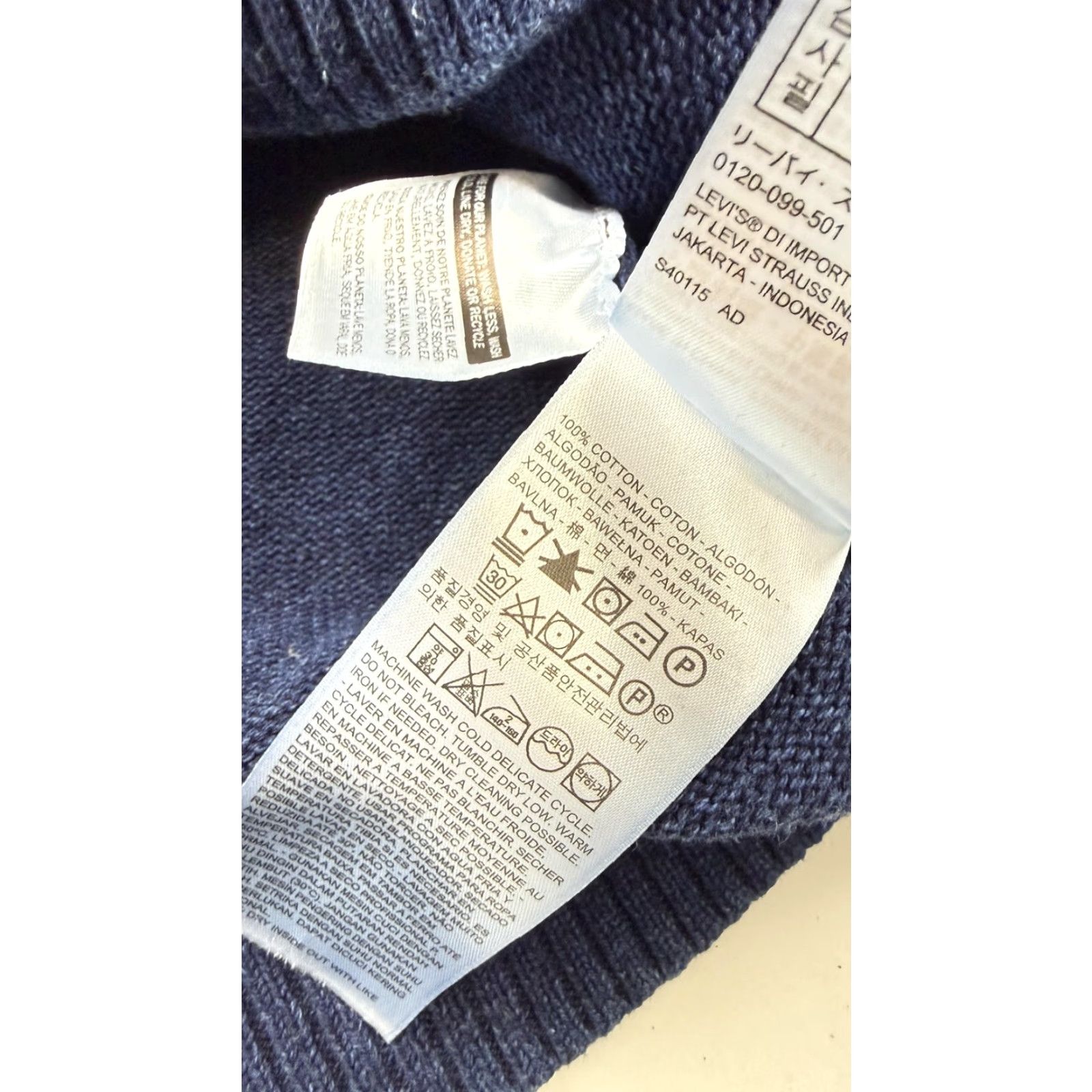 Levi's Levi's Sweater Mens L Blue 100% Cotton Crewneck Raglan Knit Pullover Shirt Size US L / EU 52-54 / 3 - 6 Thumbnail
