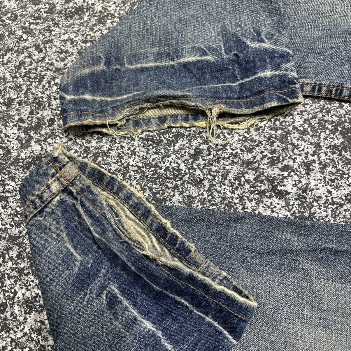 Japanese Brand × Takeo Kikuchi 🔴 Vintage Takeo Kikuchi Patchwork Distressed Denim Jeans 🔴 Size US 36 / EU 52 - 19 Thumbnail