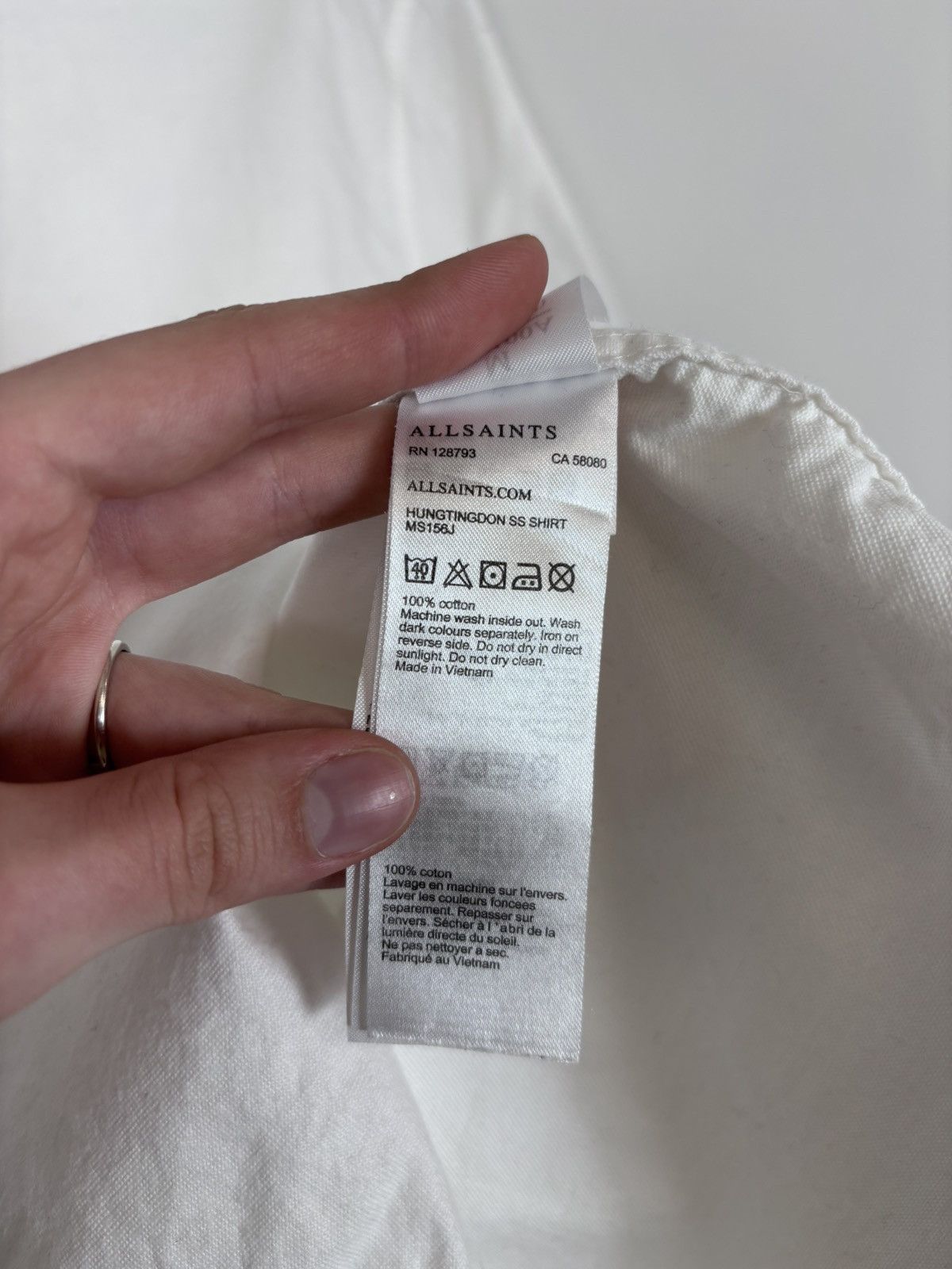 Allsaints AllSaints Men’s Hungtingdon SS Shirt Short Sleeve White Size US M / EU 48-50 / 2 - 15 Thumbnail