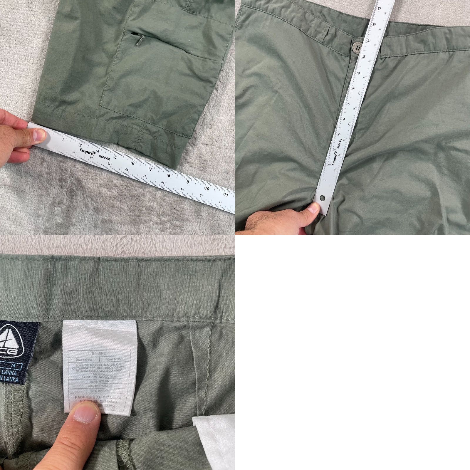 Nike ACG VINTAGE Nike ACG Cargo Convertible Pants Women M Military Green Paratrooper Straight Leg Size 32" / US 10 / IT 46 - 9 Thumbnail