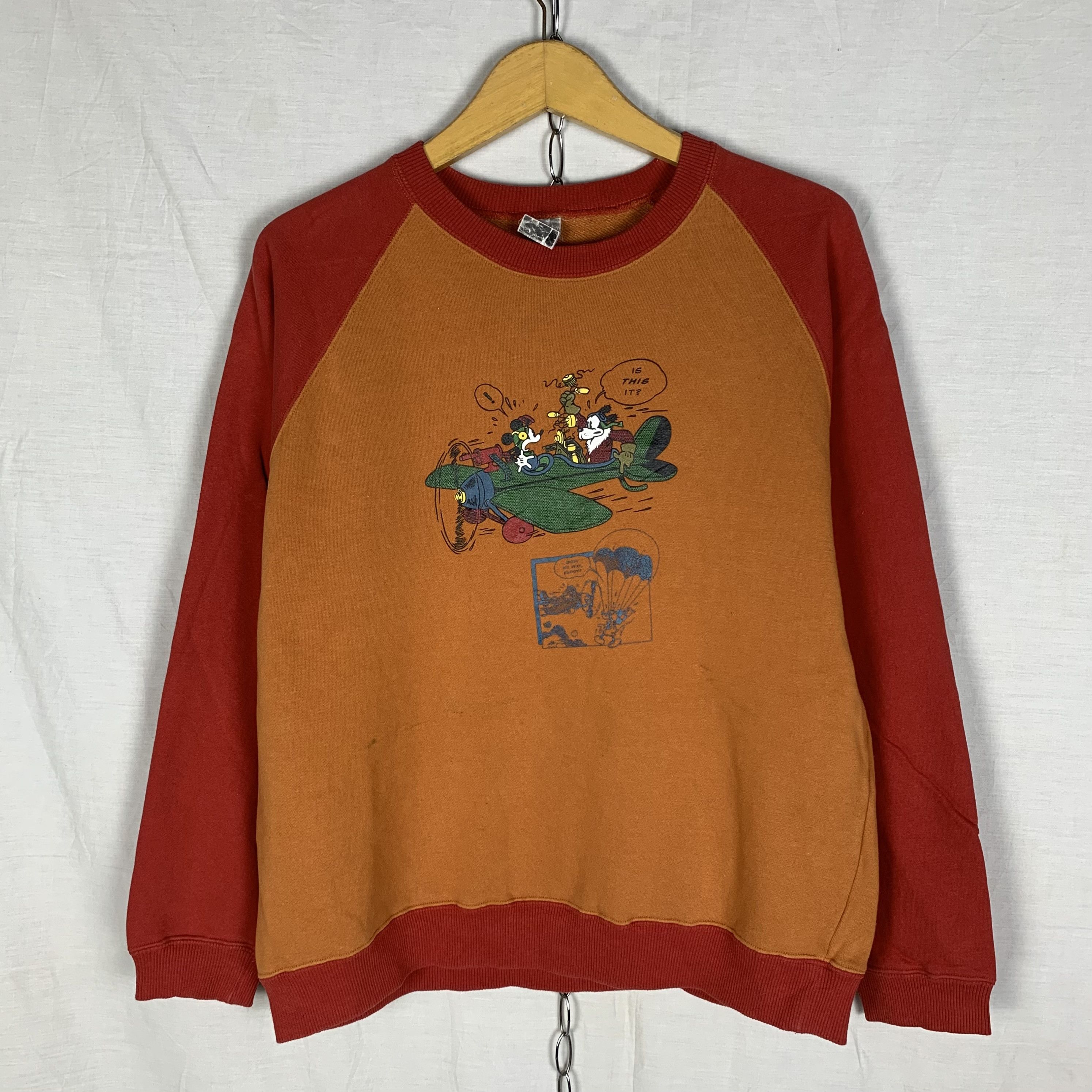 Disney Vintage Mickey Mouse Sweatshirt Raglan Crewneck Disney Size US S / EU 44-46 / 1 - 1 Thumbnail
