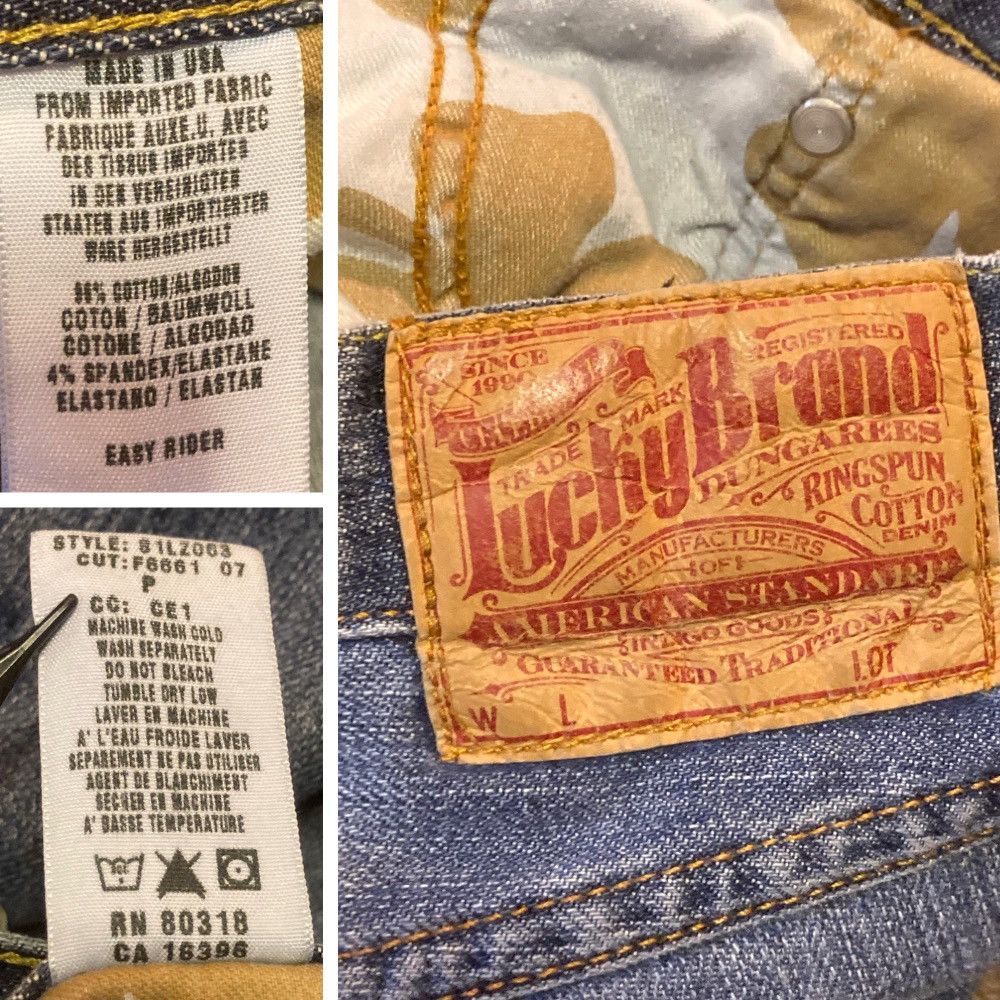 Lucky Brand Vtg Y2k Lucky Brand Easy Rider Owl Gusset Flare Jean 29 USA Size 29" - 17 Thumbnail