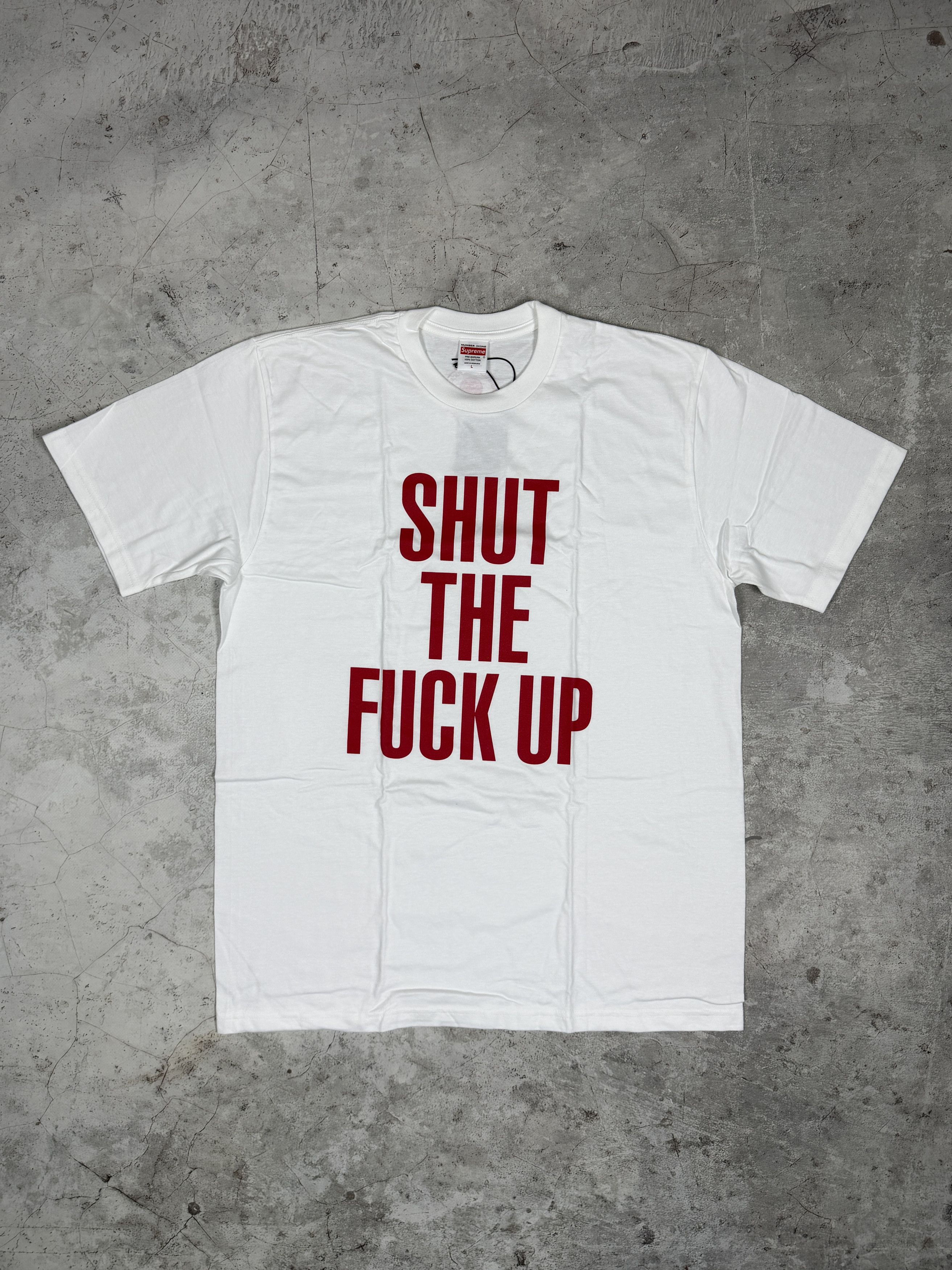 Number (N)ine × Supreme supreme number (n)ine shut the f*ck up tee