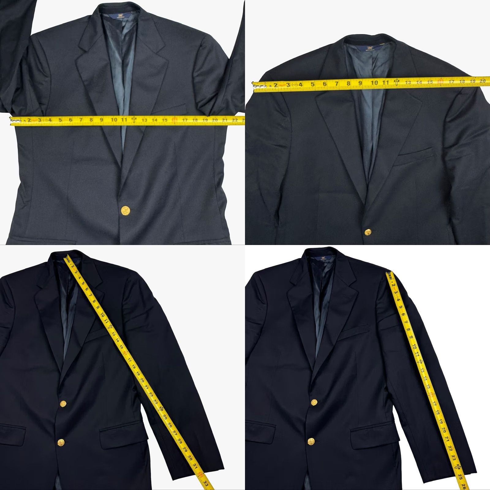 Brooks Brothers Brooks Brothers Blazer Jacket Wool Gold Button Blue 41L Men’s Two-Button Notch Lapel 346 Jacket Long Velvet Gold Buttons Business Size 42R - 8 Thumbnail