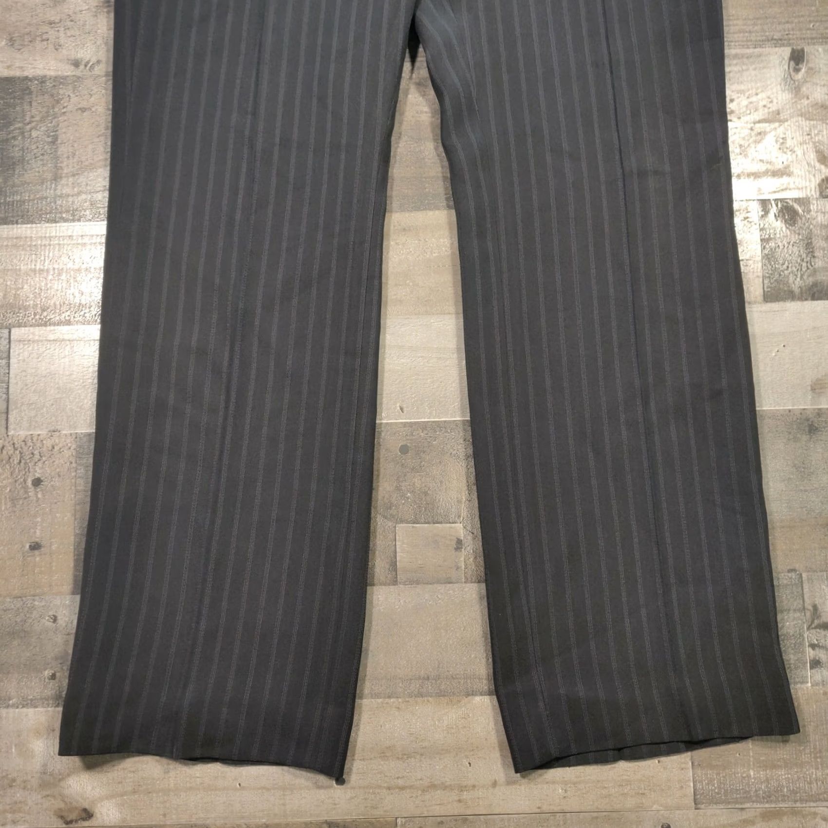 Ann Taylor Loft Dress Pants Women 8 Black Mid-Rise Bootcut Striped Lined Zip Closure Casual Size 30" / US 8 / IT 44 - 6 Thumbnail
