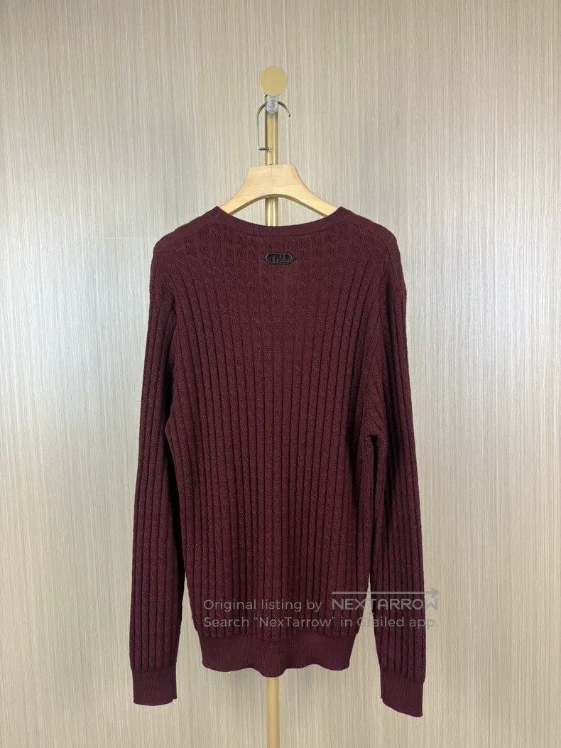 Fendi Fendi Burgundy Cable Knit Wool Sweater Size US M / EU 48-50 / 2 - 2 Thumbnail