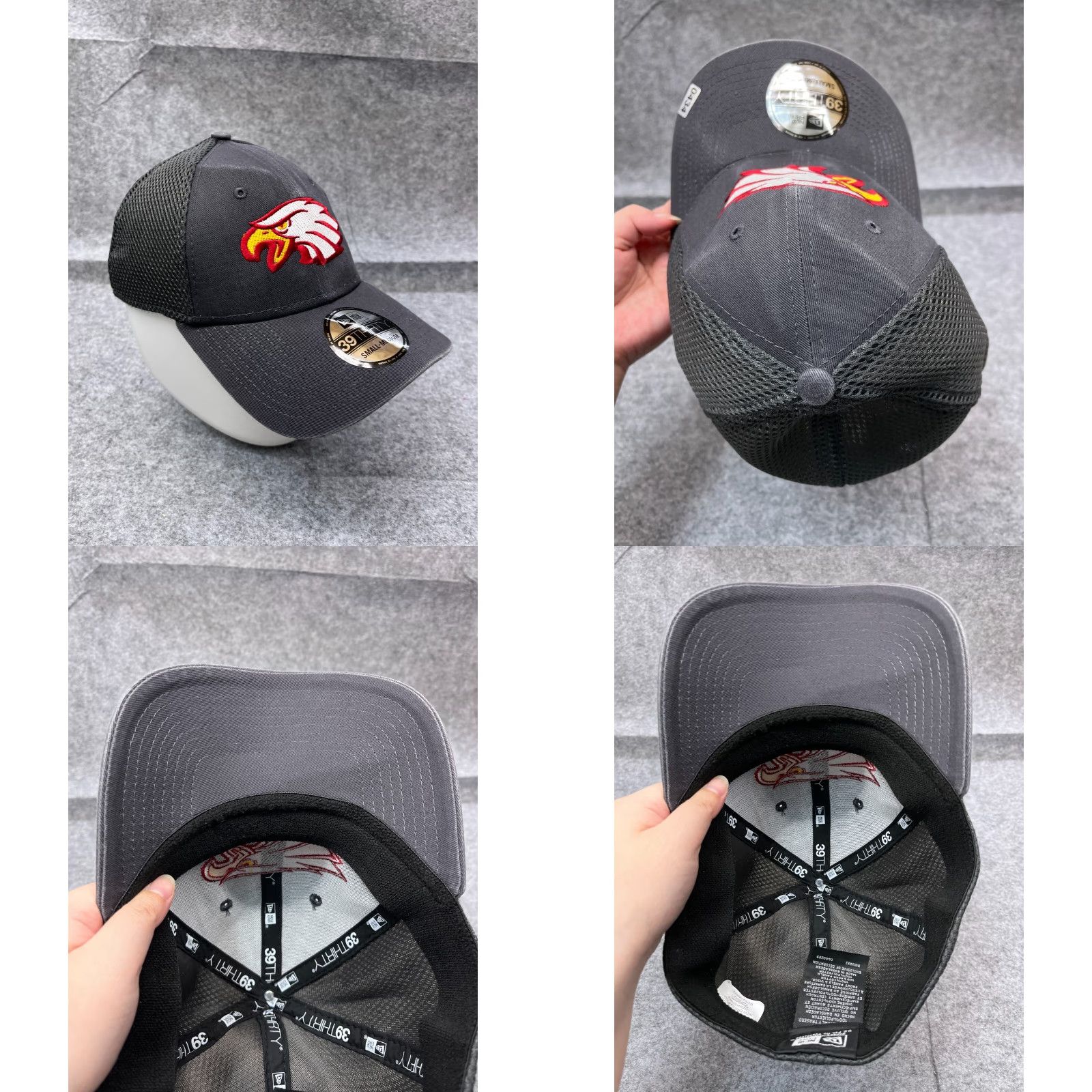 New Era Eagles New Era Hat Fitted Adult Medium Gray 100% Polyester 39Thirty Trucker Size ONE SIZE - 8 Thumbnail