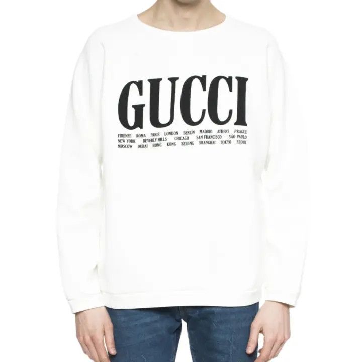 Gucci Gucci Urban Print Cotton Sweatshirt White Size US S / EU 44-46 / 1 - 1 Thumbnail