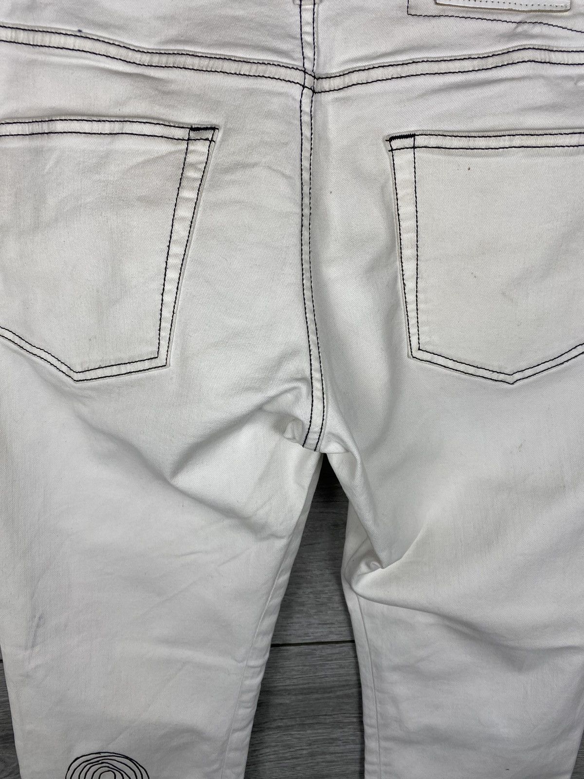 Diesel Diesel Archive Style White Printed Jeans Size US 31 - 12 Thumbnail