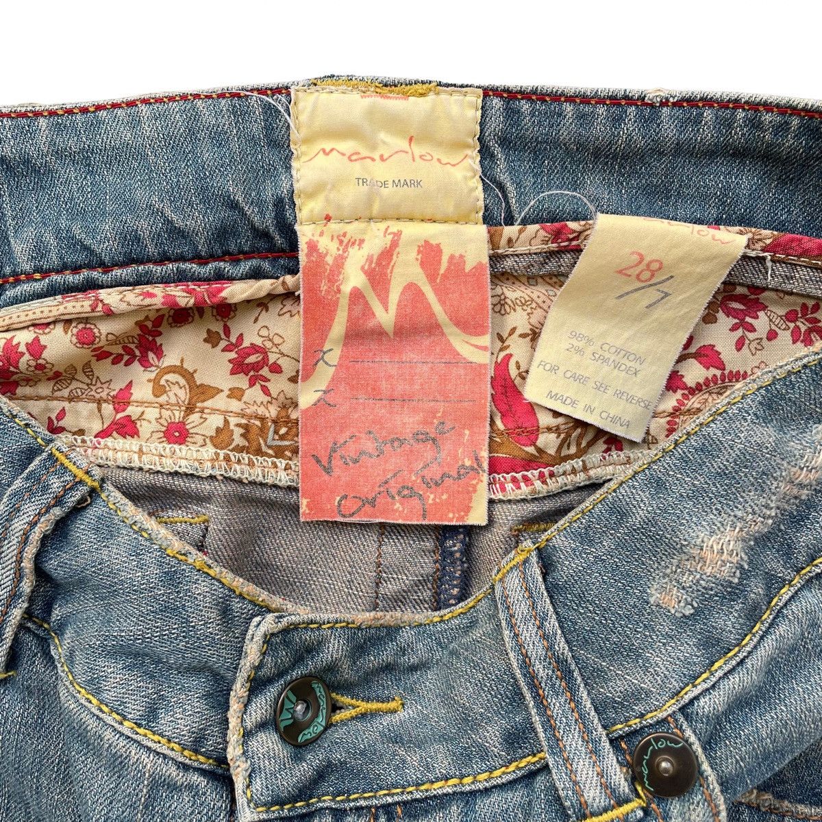Designer × Vintage Vintage Marlow Embroidered Denim Skirt Size 28" / US 6 / IT 42 - 2 Thumbnail