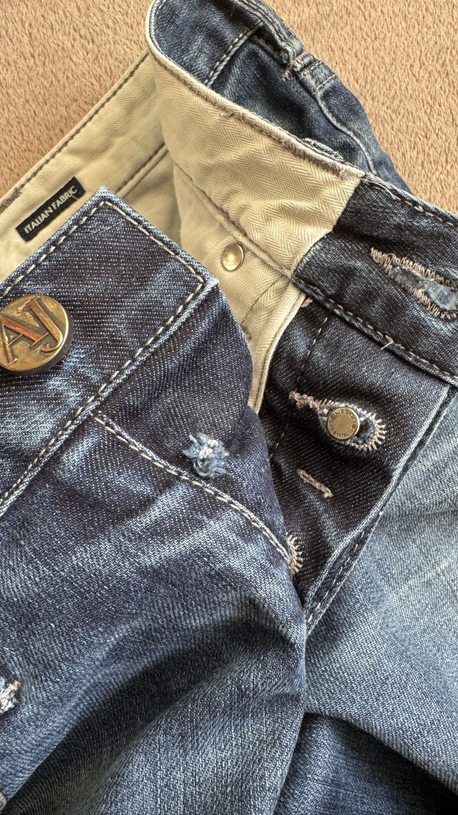 Vintage Armani Y2K Washed Slim Fit Jean grunge punk balenciaga gucci Size US 32 / EU 48 - 6 Thumbnail