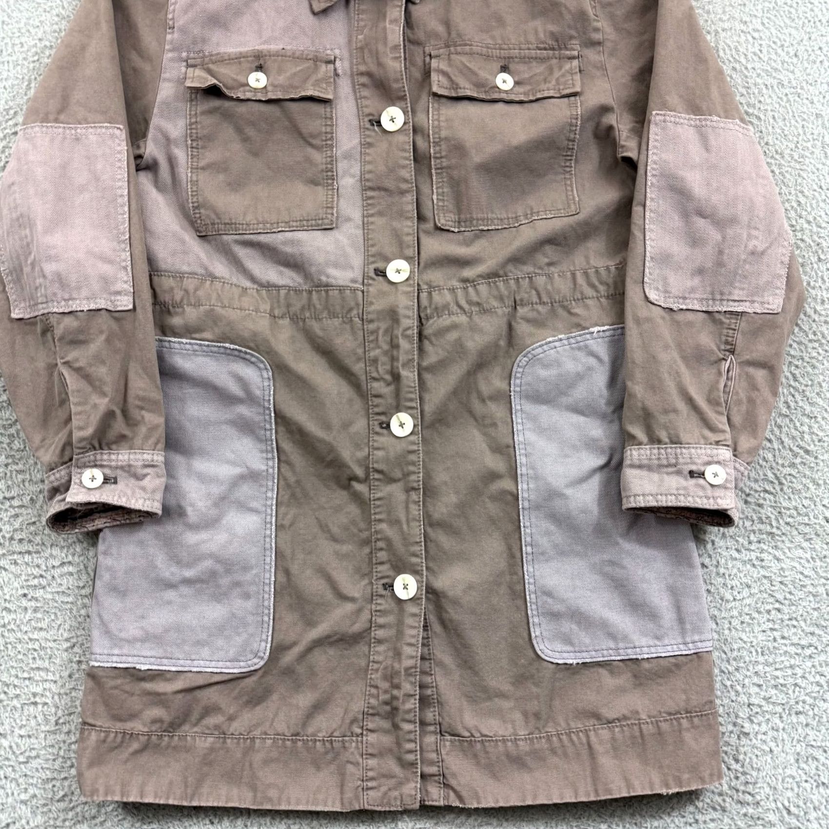 Free People Free People Apollo Cargo Jacket Womens Medium Oversized Button Utility Outdoor Beige Regular Jacket Size M / US 6-8 / IT 42-44 - 2 Thumbnail