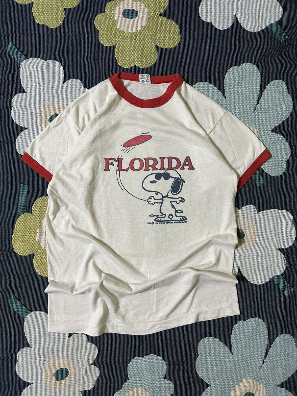 Champion Vintage 70s Snoopy Champion Ringer Tee (FLORIDA) Size US S / EU 44-46 / 1 - 1 Thumbnail